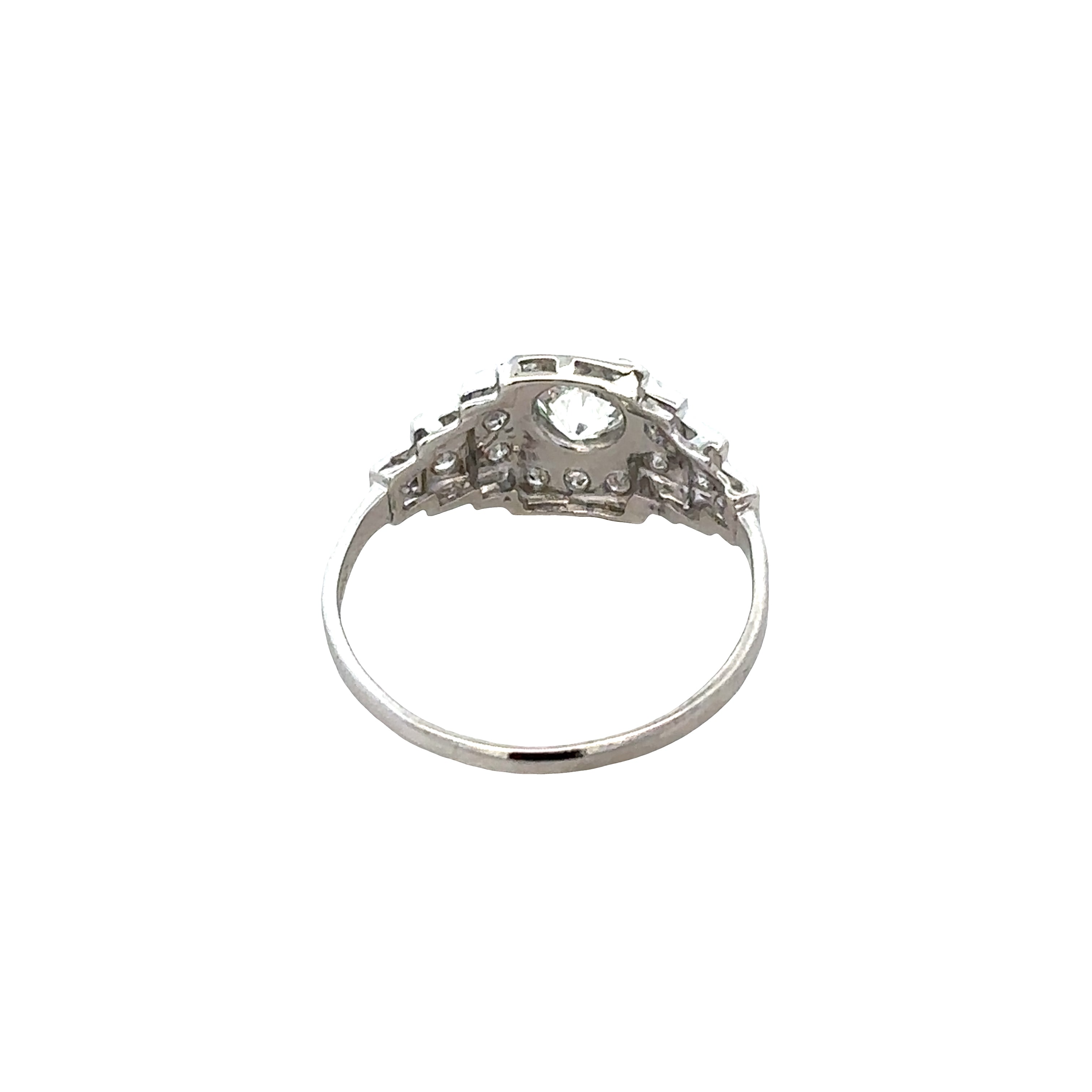 Platinum Art Deco Diamond Engagement Ring – Size 7, Circa 1930s