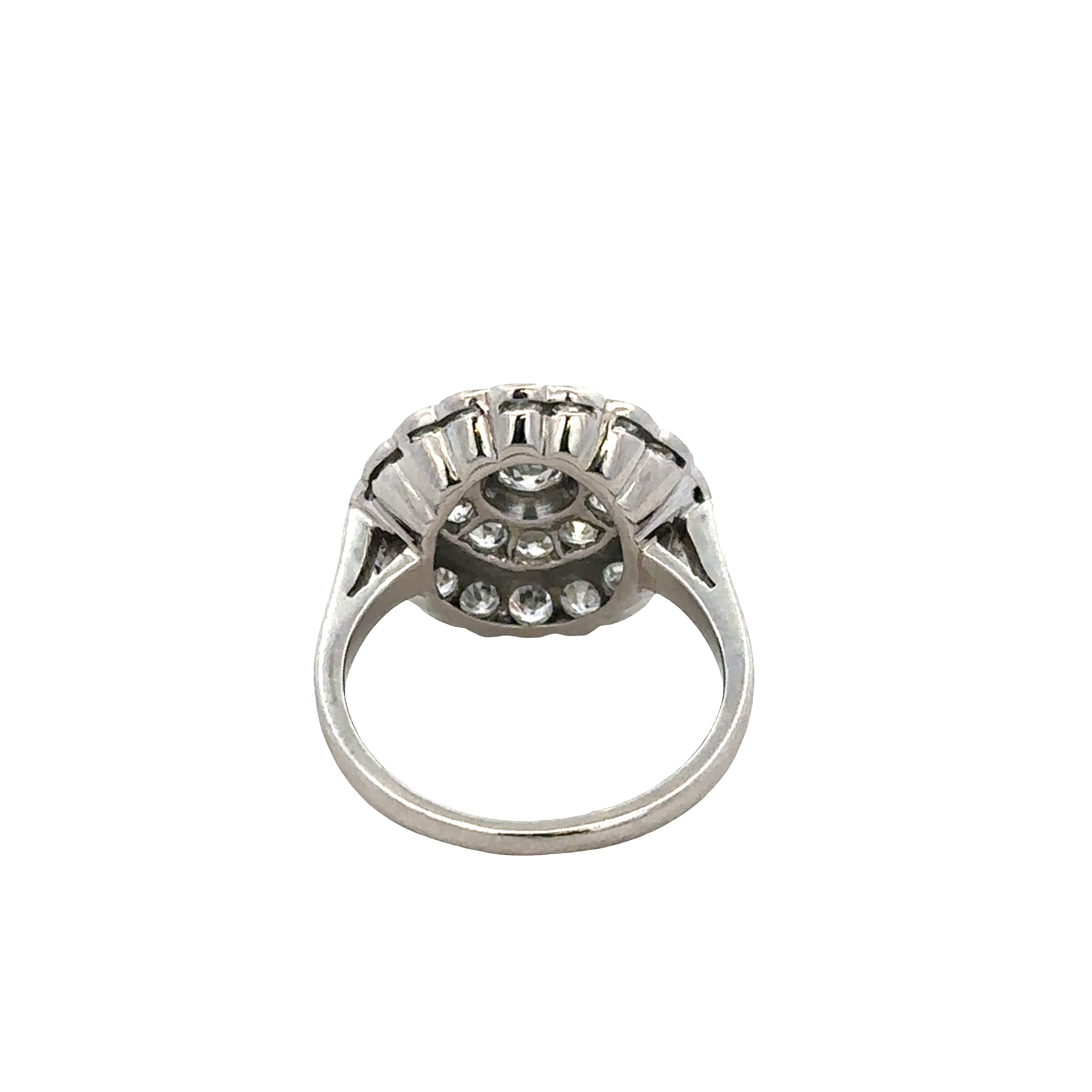 Platinum Art Deco Diamond Bull’s-Eye Ring – Size 5.75, Circa 1930s