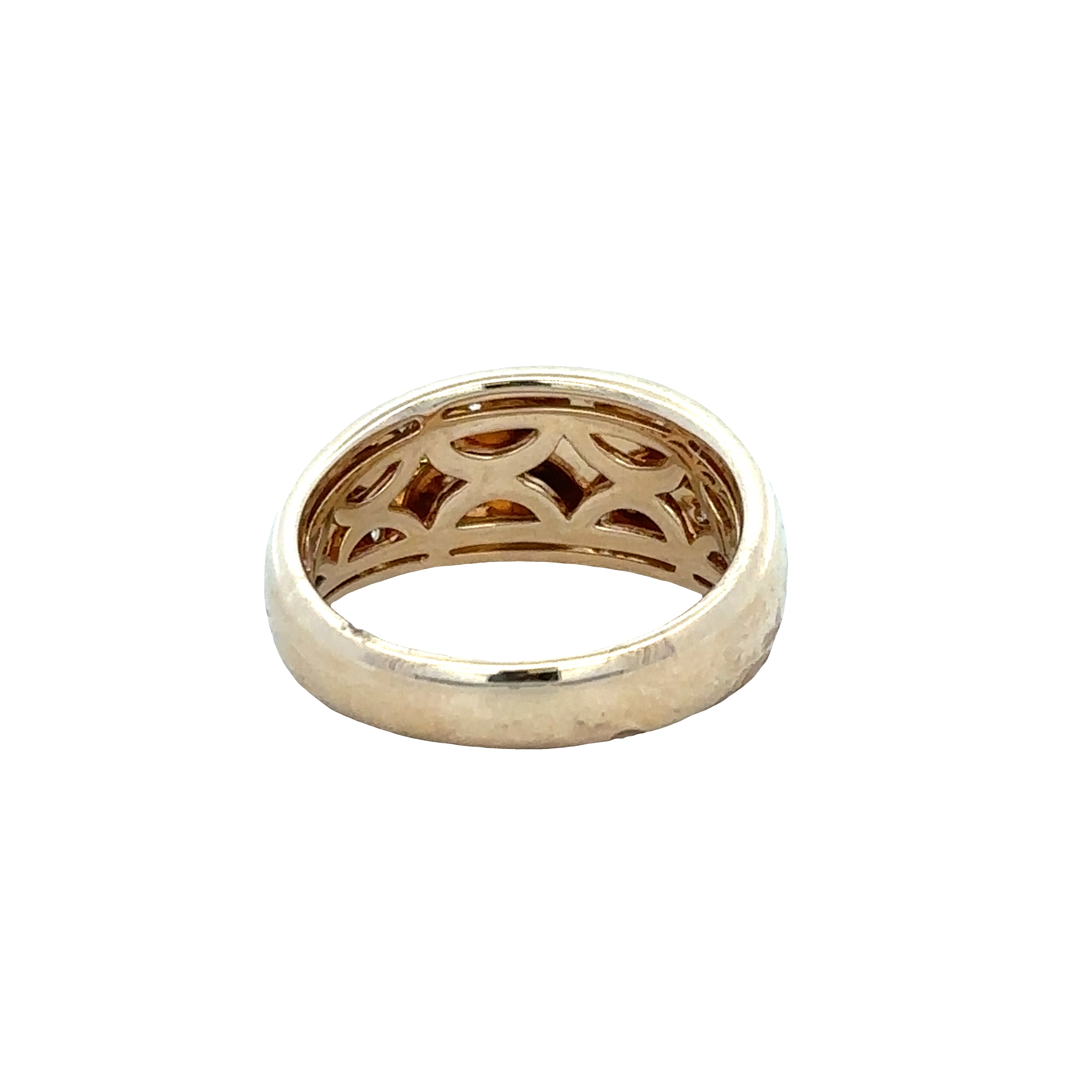 14k Yellow Gold Celestial Diamond Wide Band Ring – Size 6.5