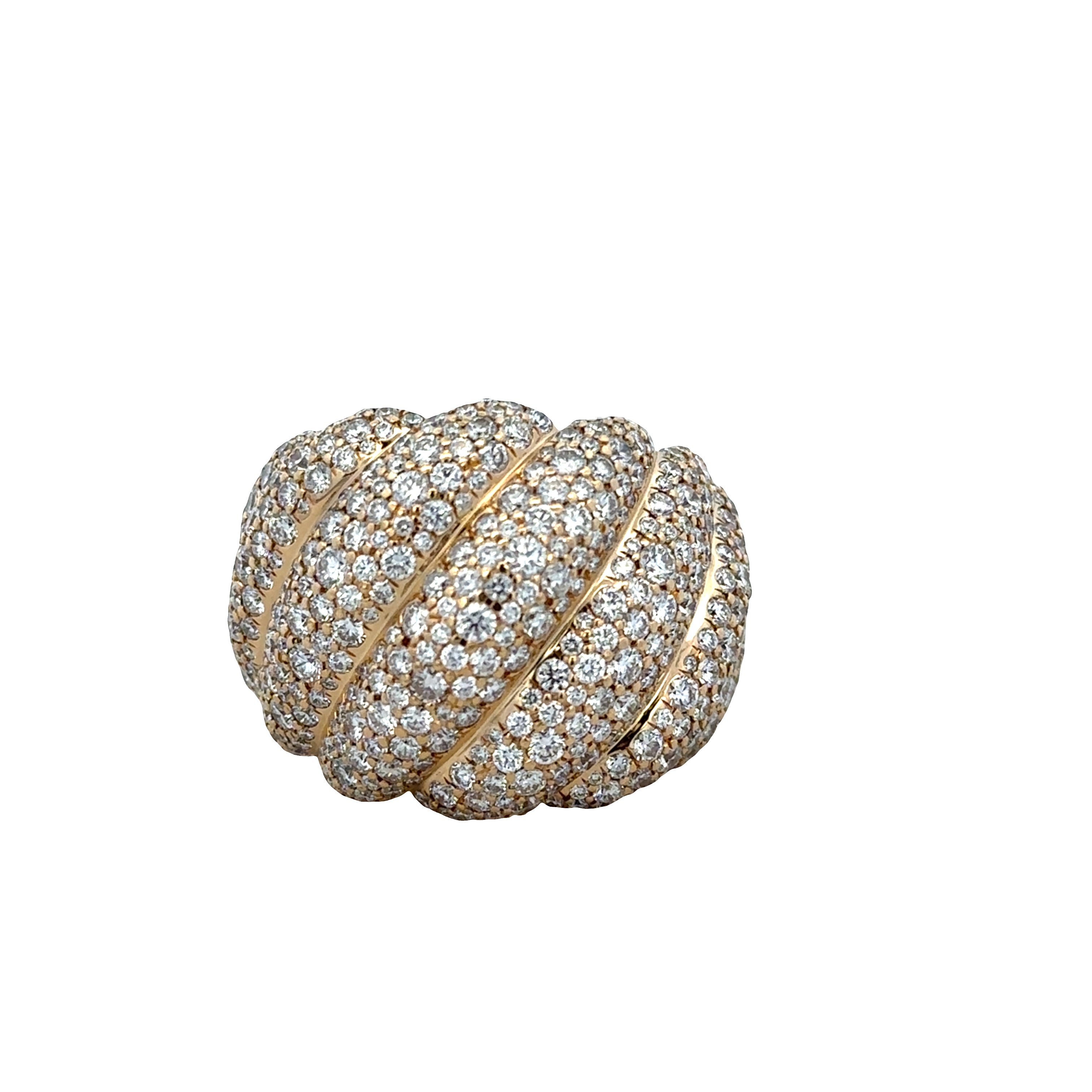 Estate David Yurman 18k Yellow Gold Diamond Dome Ring – Size 8
