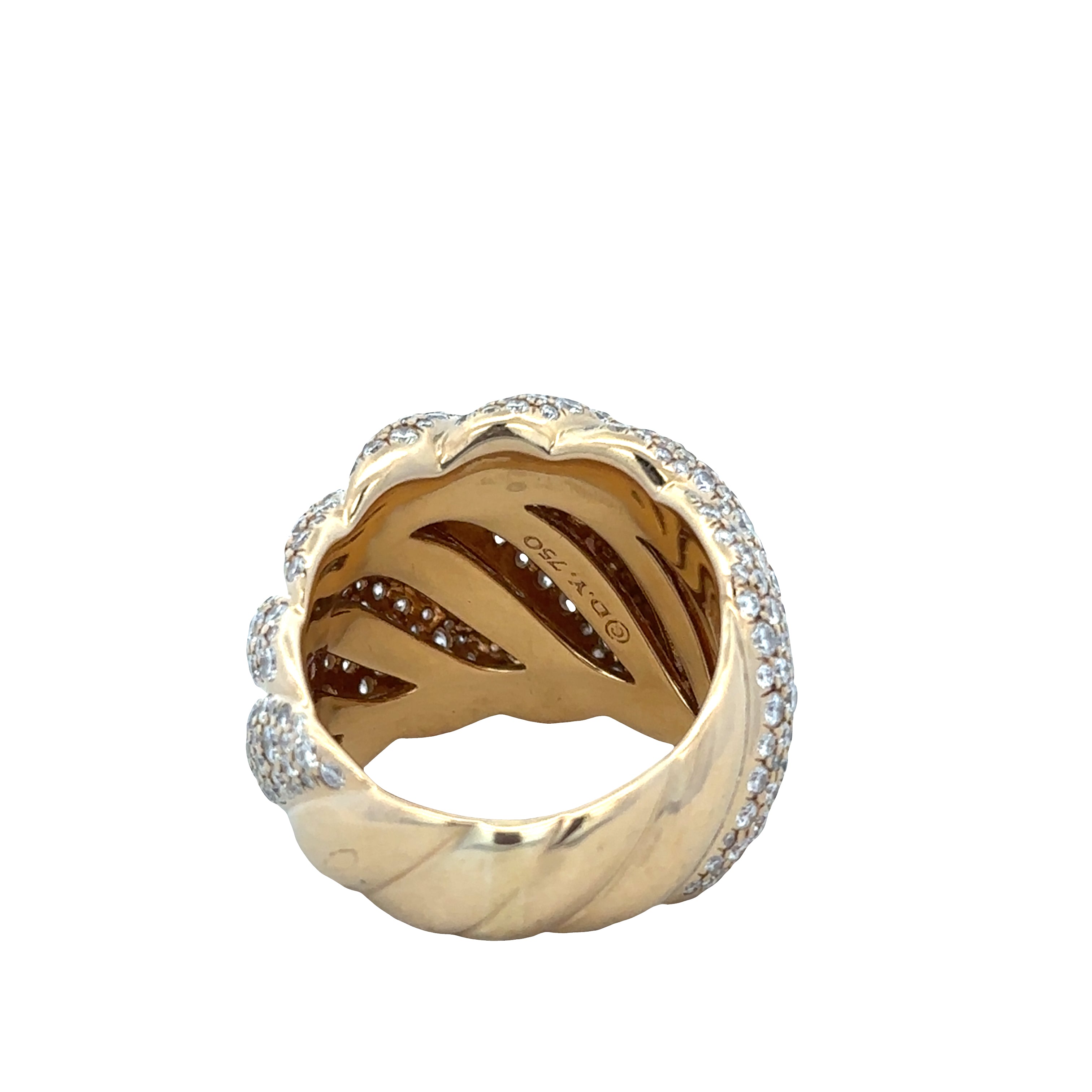 Estate David Yurman 18k Yellow Gold Diamond Dome Ring – Size 8
