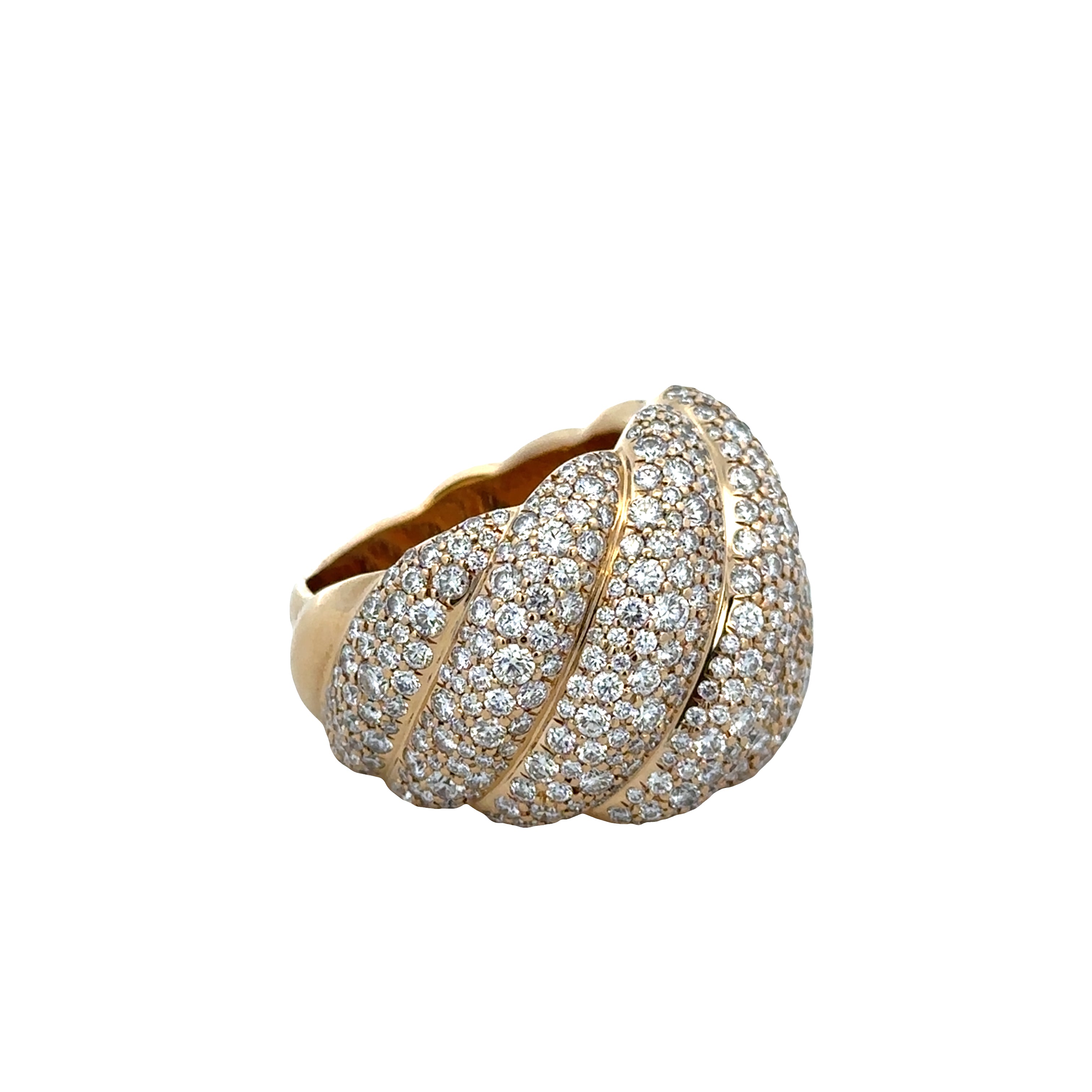 Estate David Yurman 18k Yellow Gold Diamond Dome Ring – Size 8