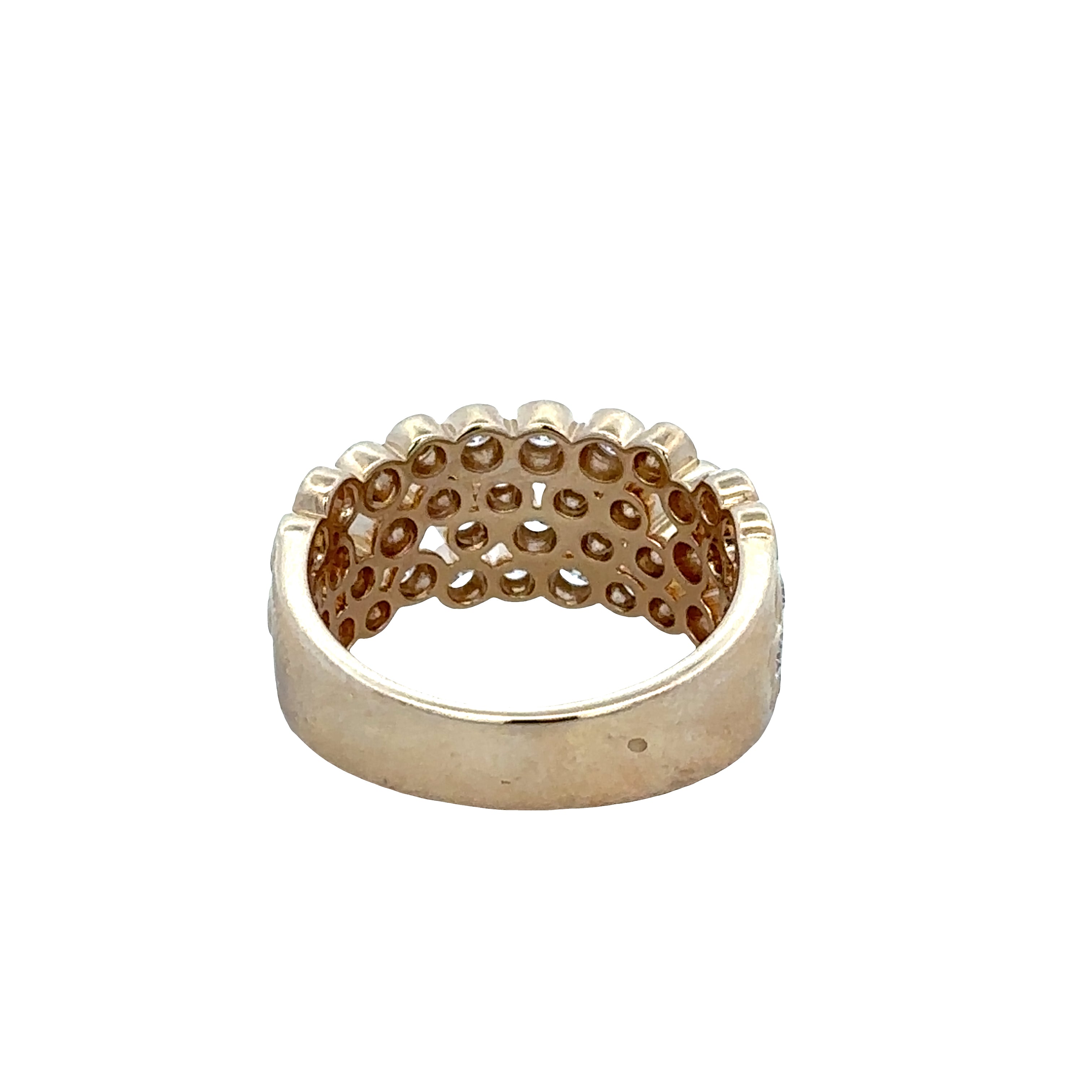 14k Yellow Gold Diamond Openwork Cluster Band – Size 7