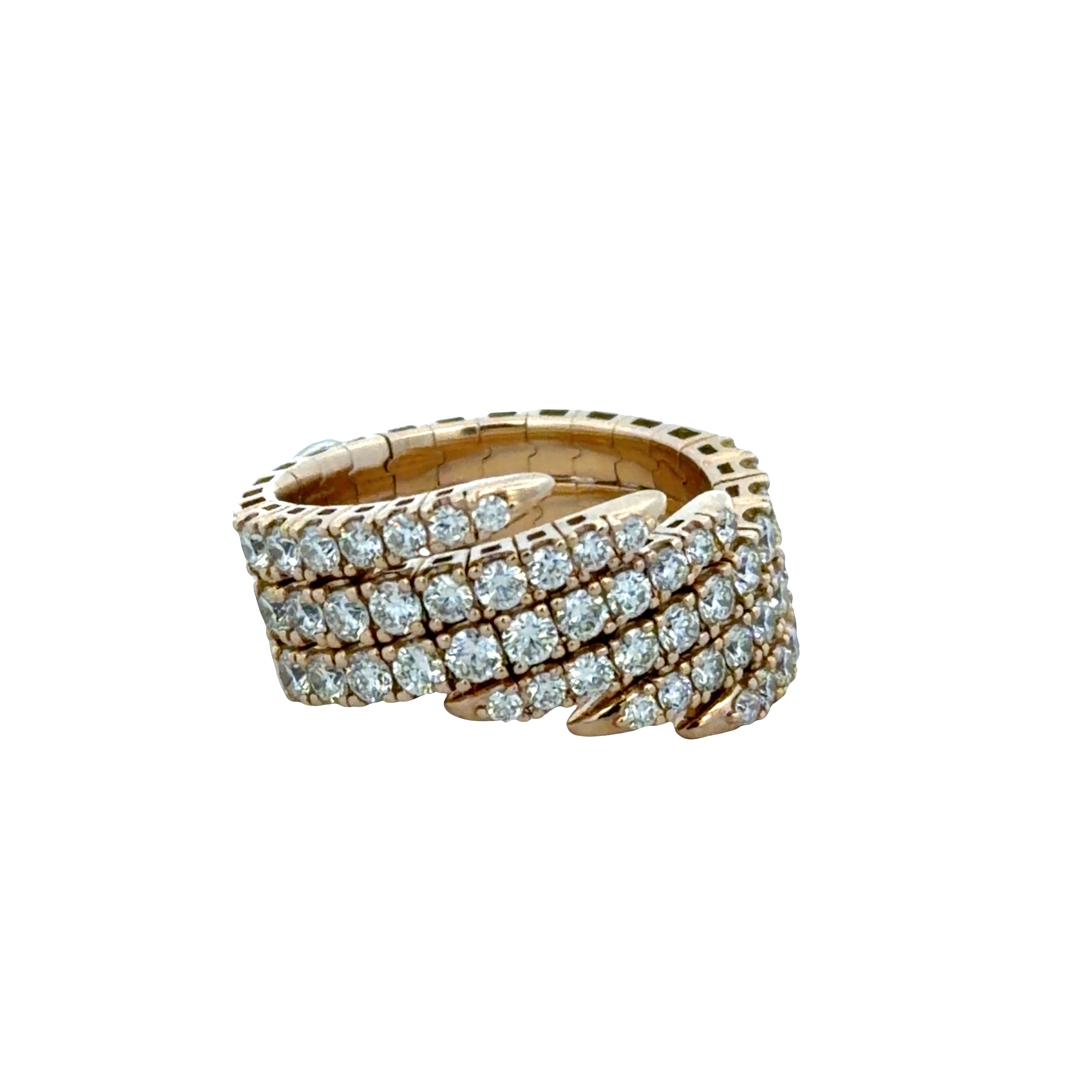 14k Yellow Gold 1.62 CT Flexible Coiled Diamond Band