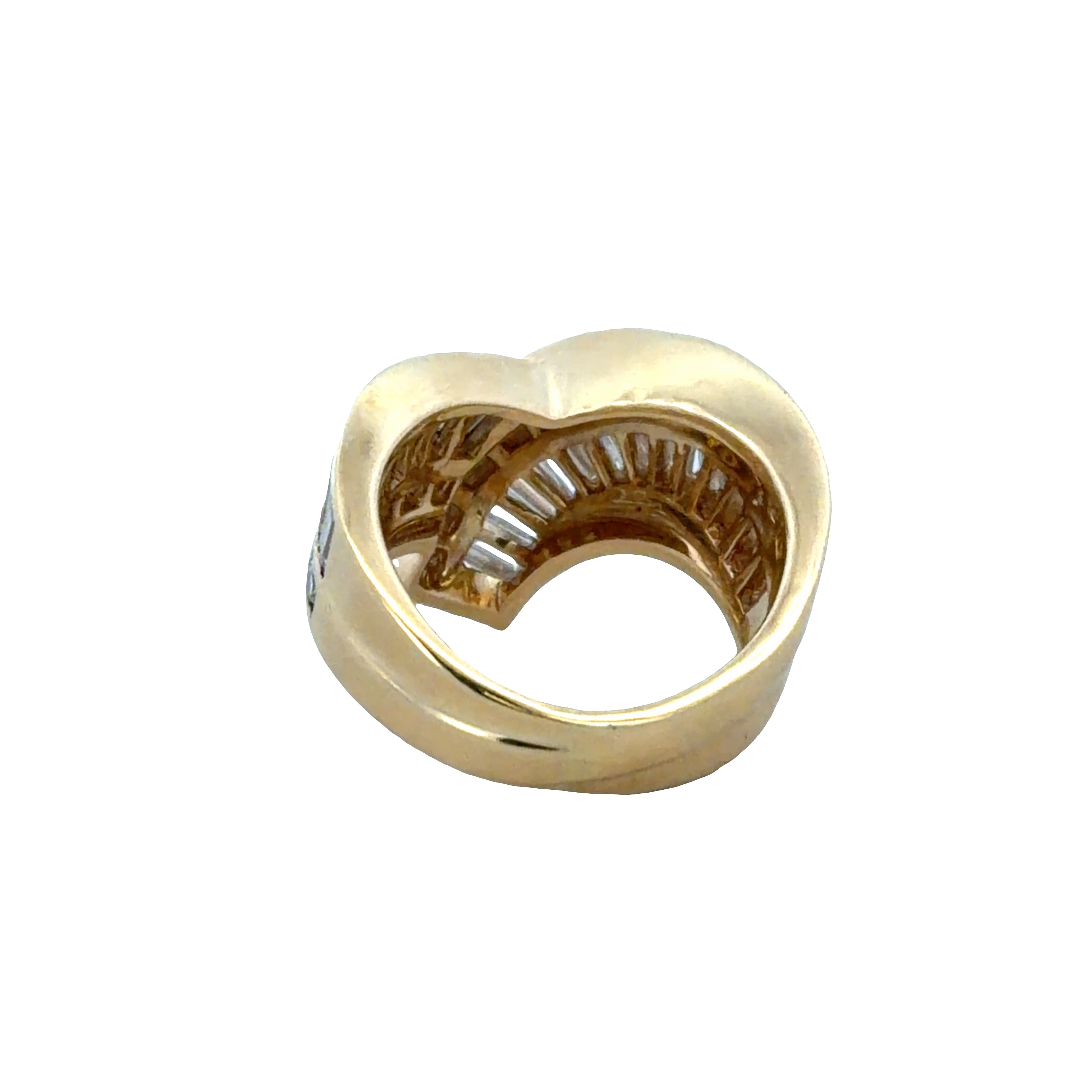 Vintage Charles Krypell 18k Yellow Gold 2.69 CT Diamond Swirl Ring – Size 6