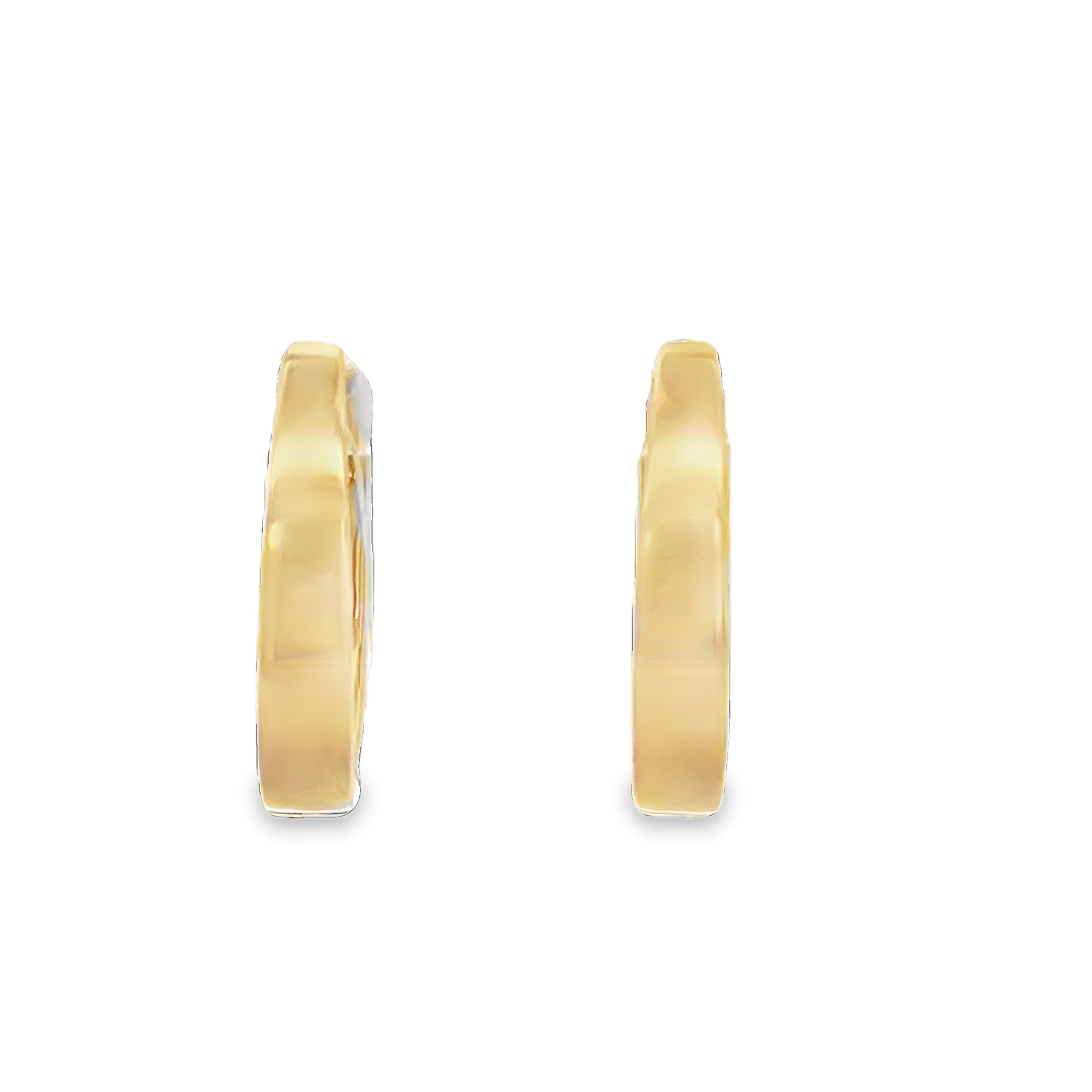 Flush Set Diamond Hoop Earrings in Yellow Gold