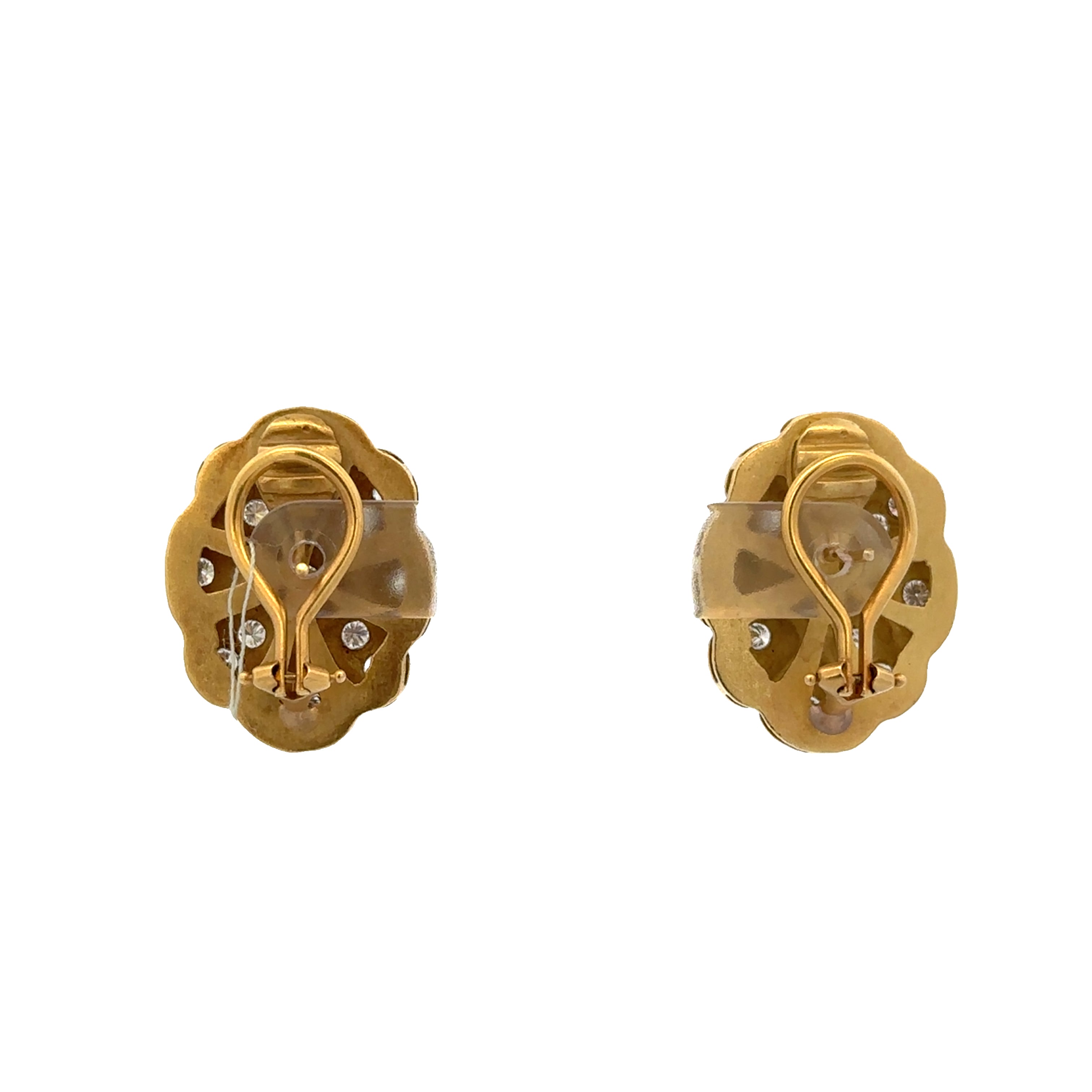 Textured Diamond Earrings in 18k Yellow Gold