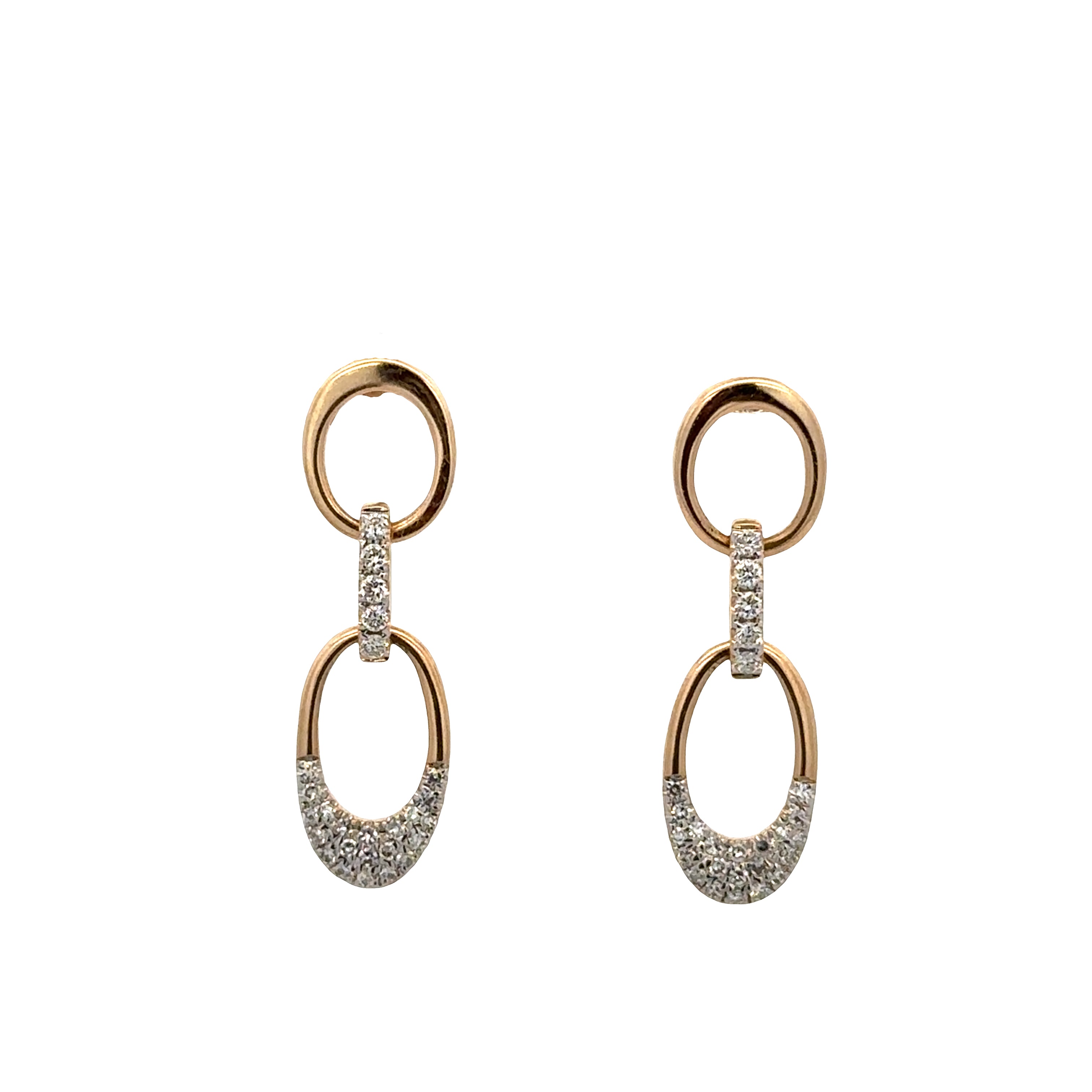 14k Yellow Gold Diamond Dangle Earrings – 0.22 CTW