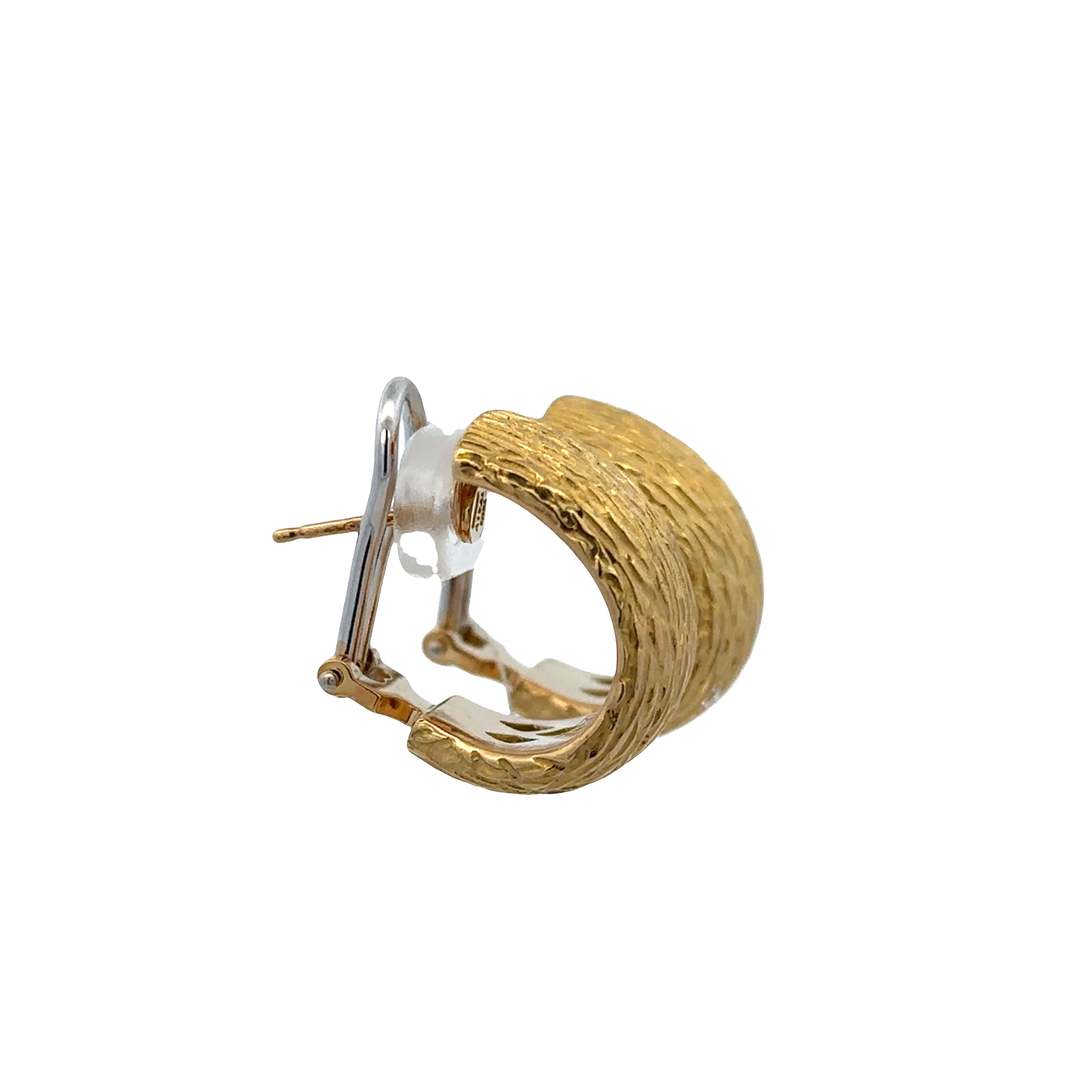 Estate Roberto Coin 18k Yellow Gold Diamond Huggie Earrings – 5/8" Tall