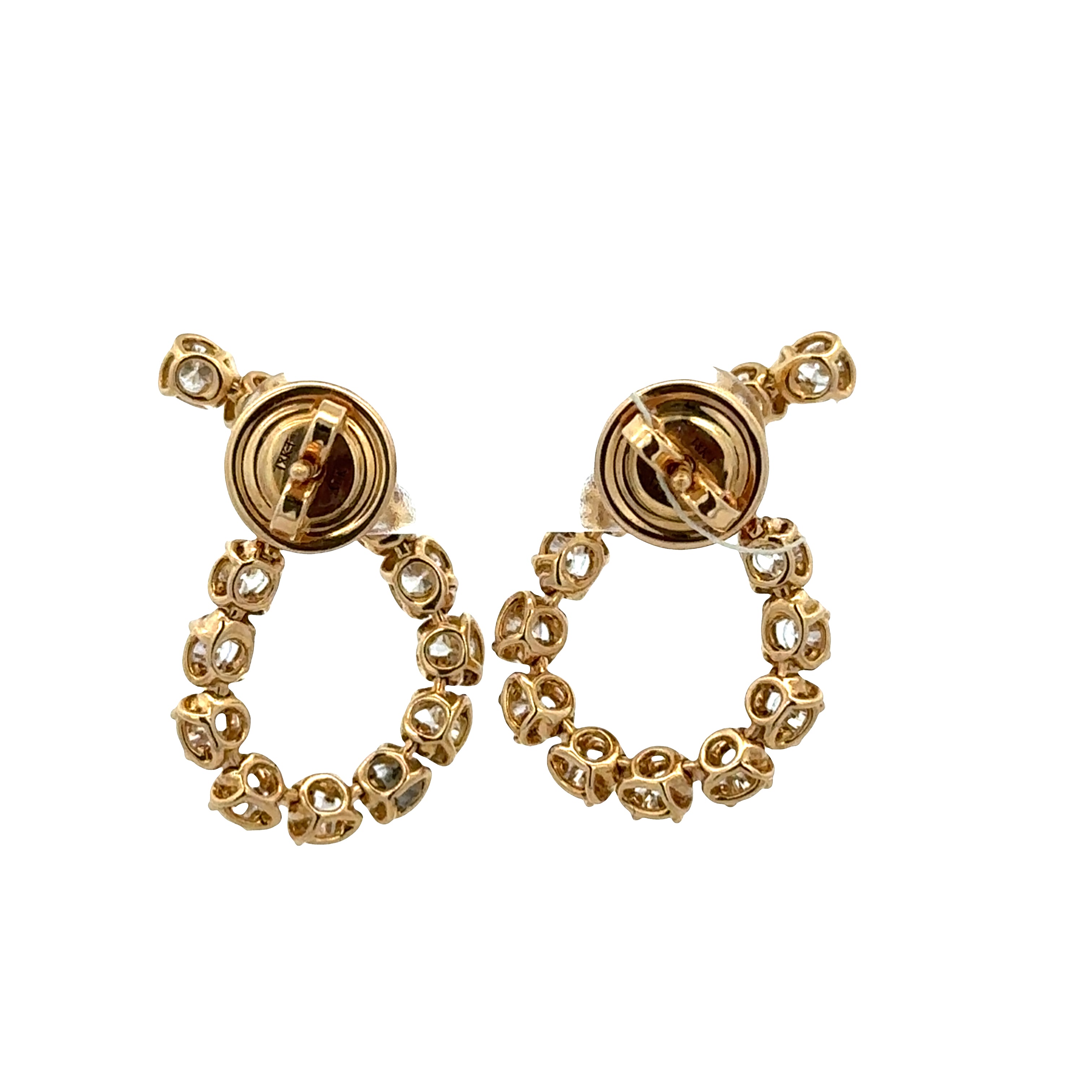 18k Yellow Gold Diamond Teardrop Earrings