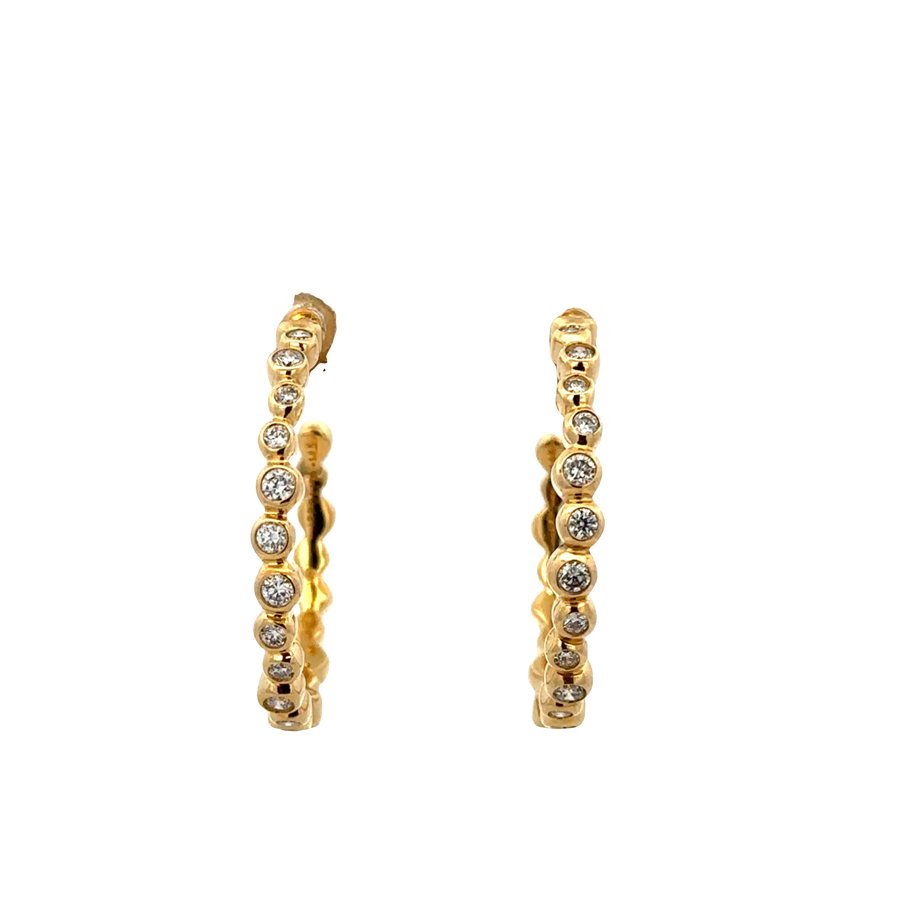 Estate Ippolita 18k Yellow Gold Diamond Hoop Earrings