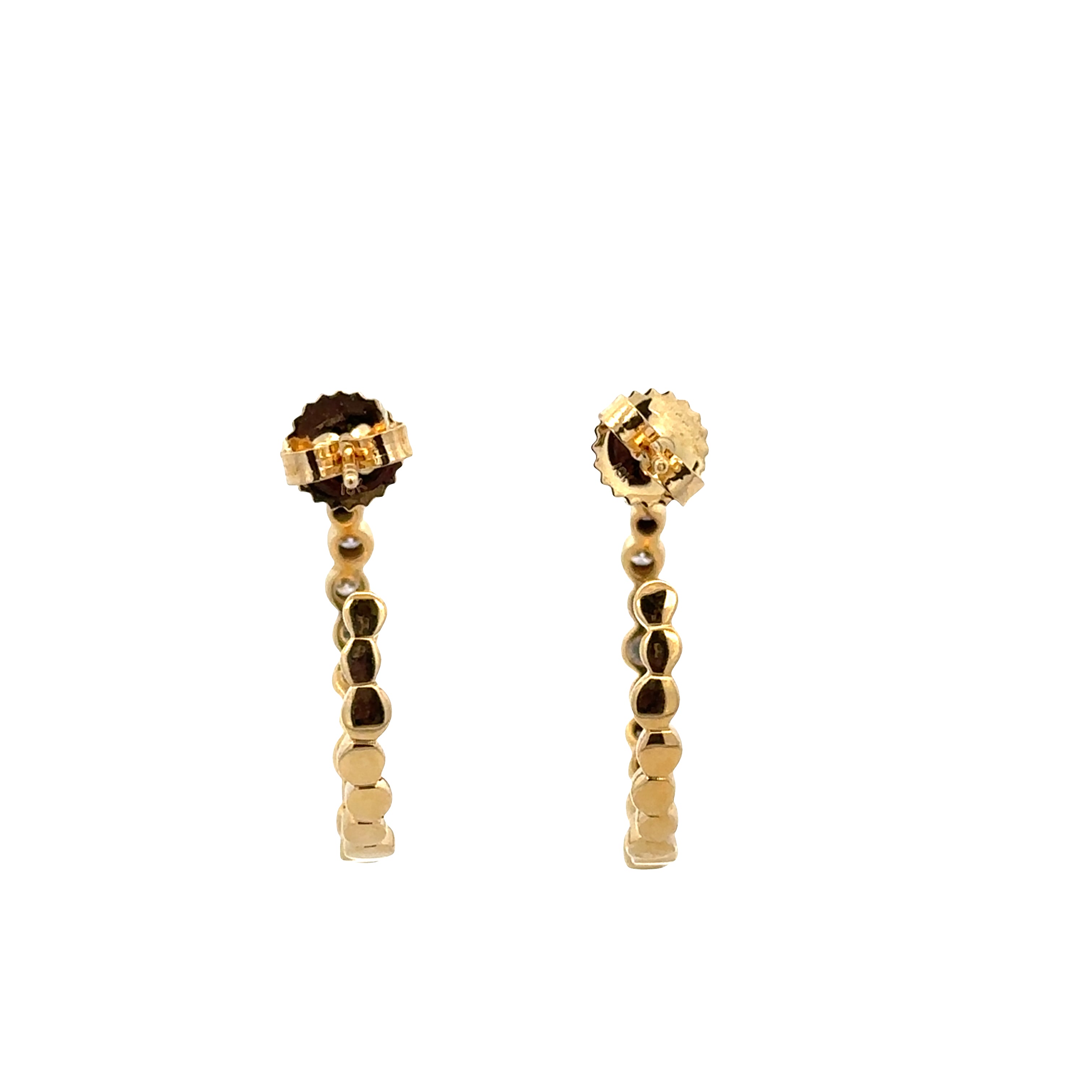 Estate Ippolita 18k Yellow Gold Diamond Hoop Earrings
