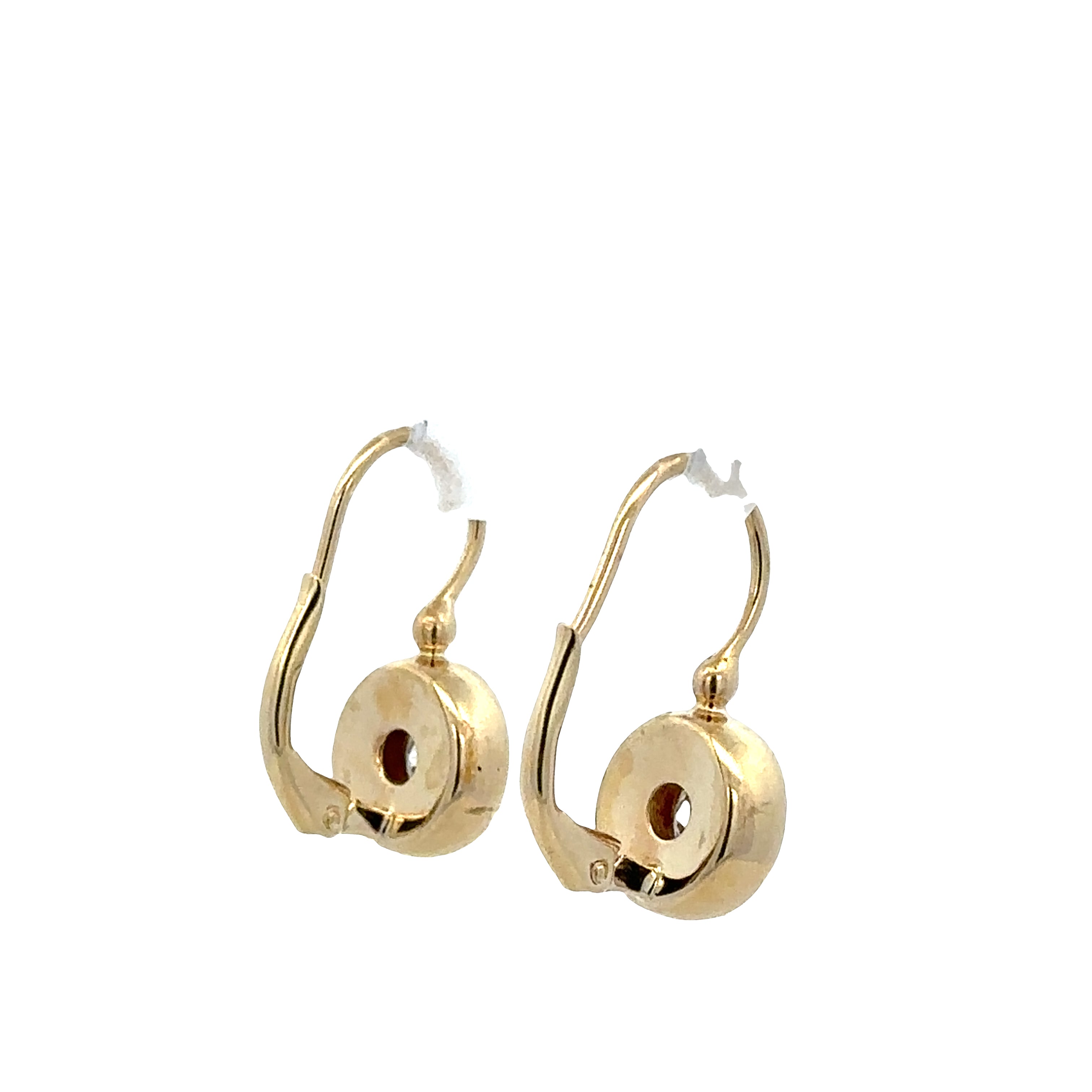14k Yellow Gold Diamond & Black Enamel Drop Earrings