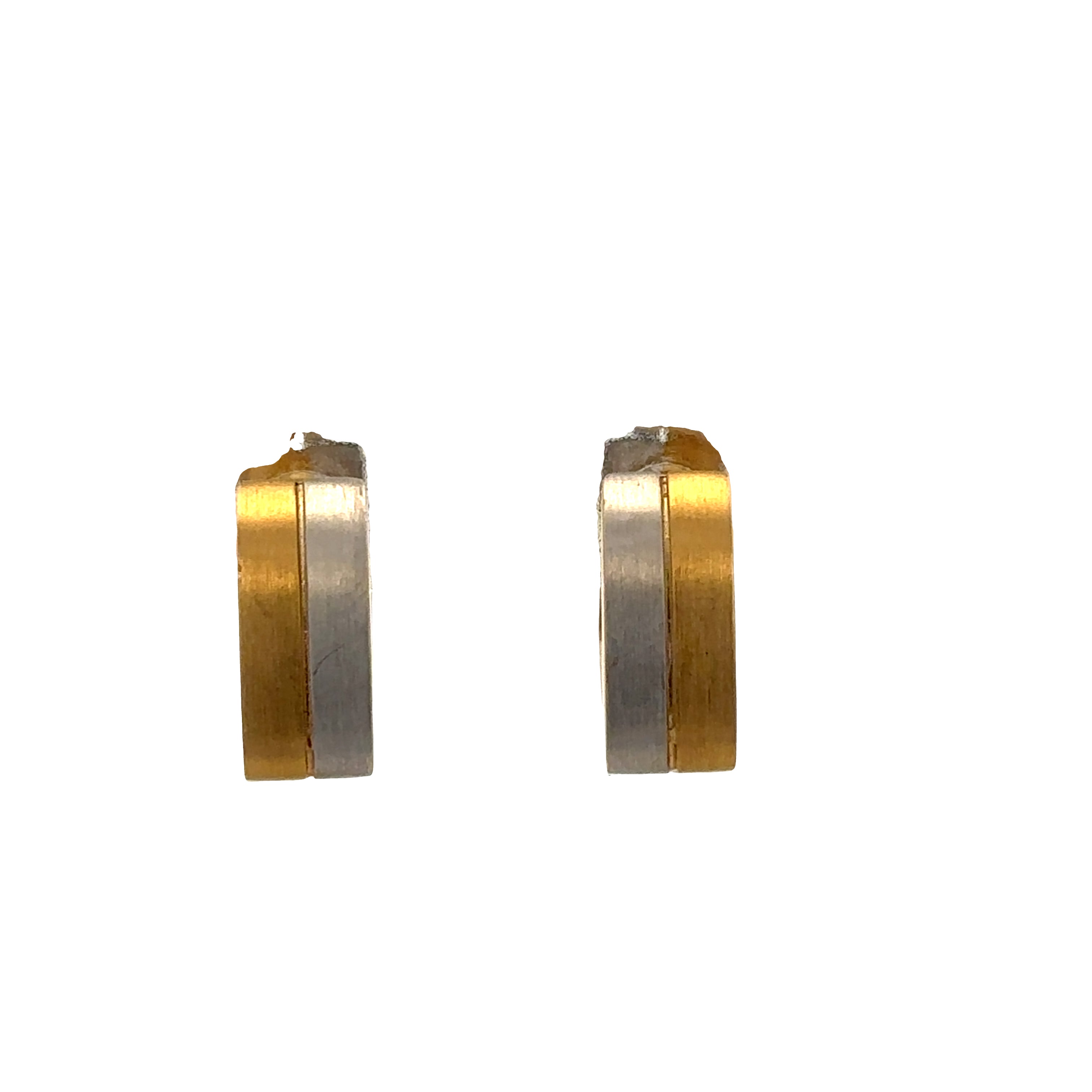 18k Two-Tone Gold Diamond Triangle Earrings