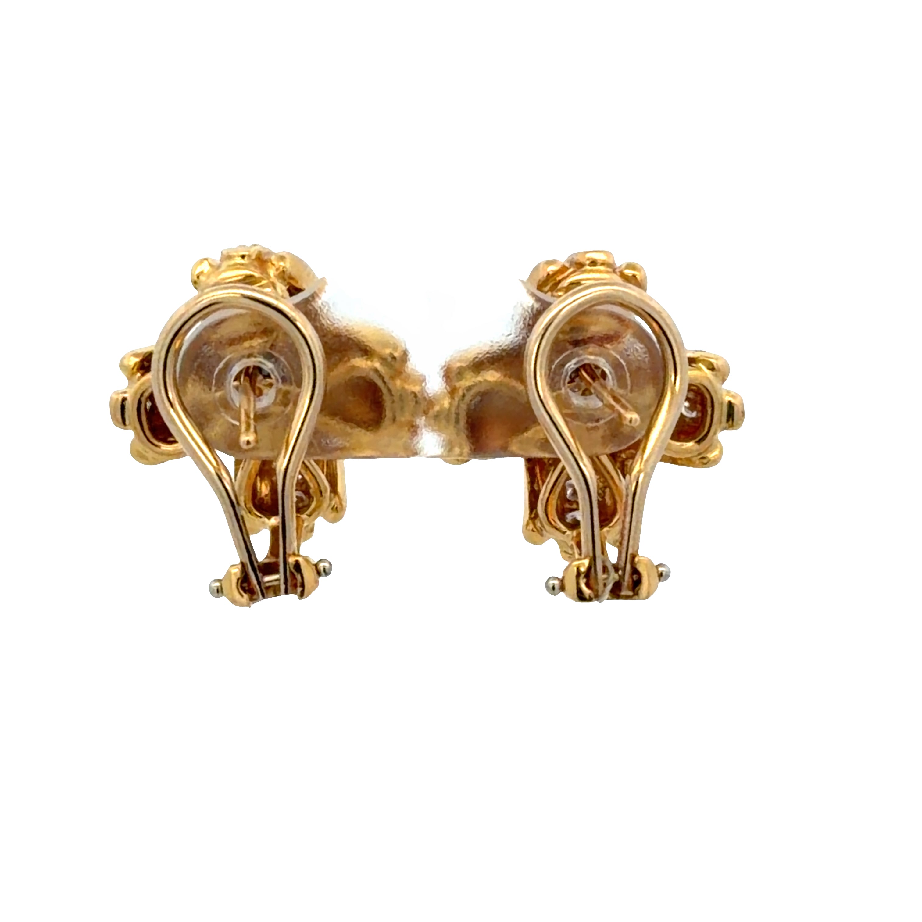 Estate Tiffany & Co. 18k Yellow Gold Diamond X Motif Earrings