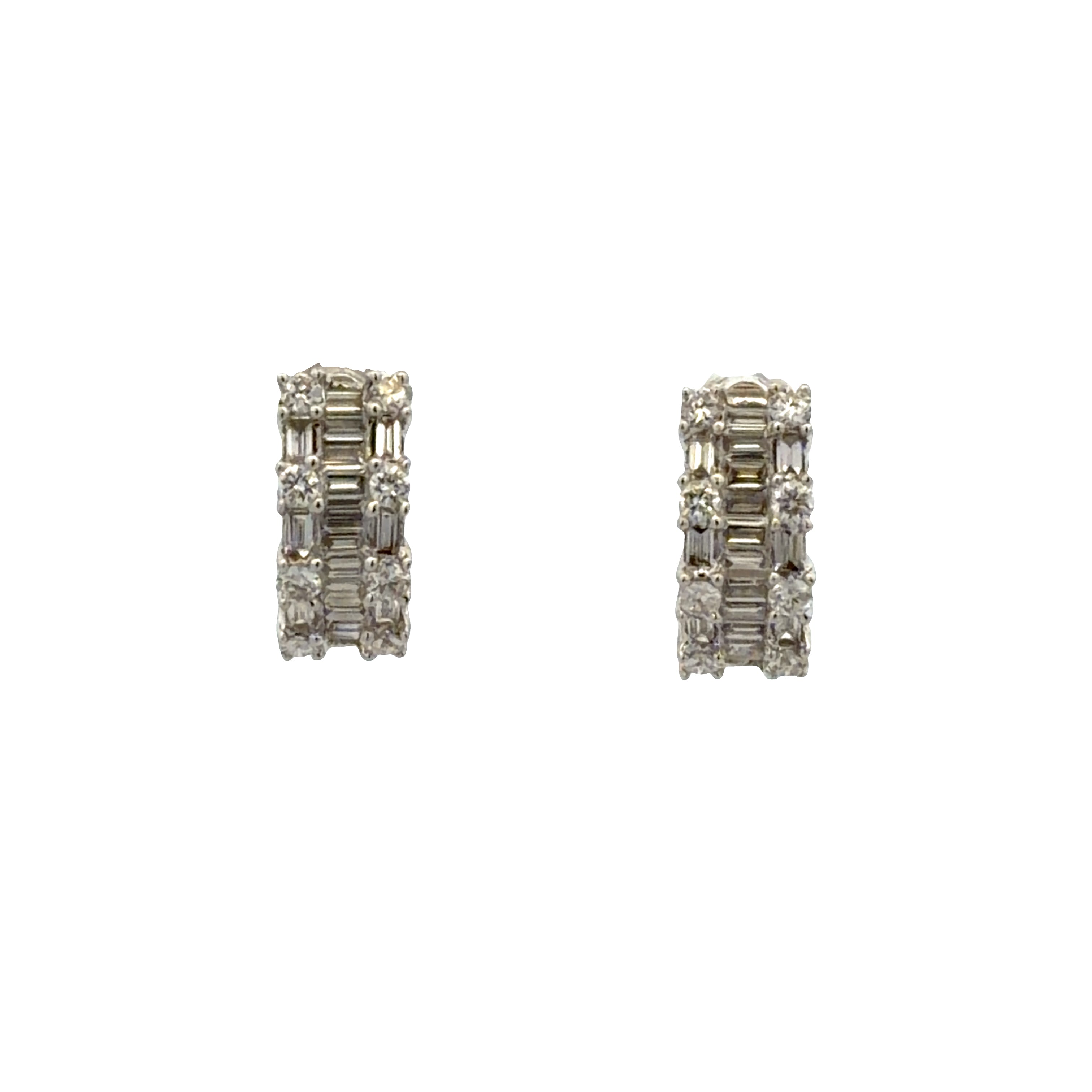18k White Gold 1.44 CT Diamond Hoop Earrings