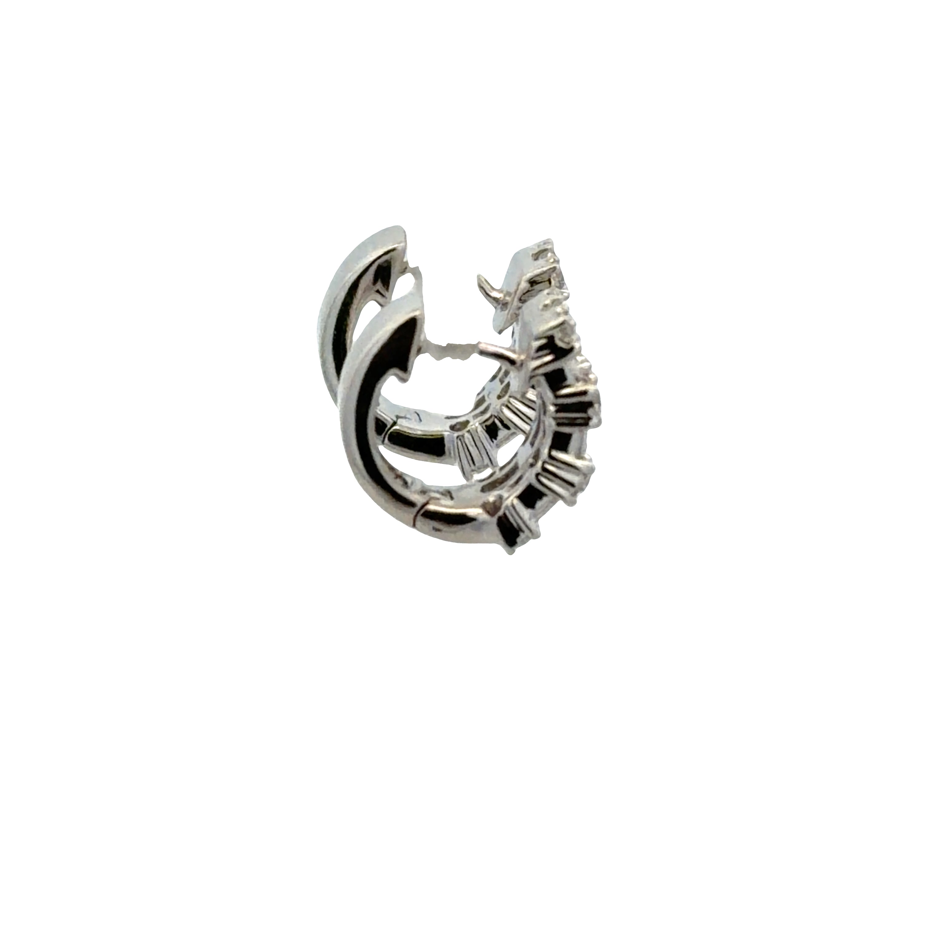 18k White Gold 1.44 CT Diamond Hoop Earrings