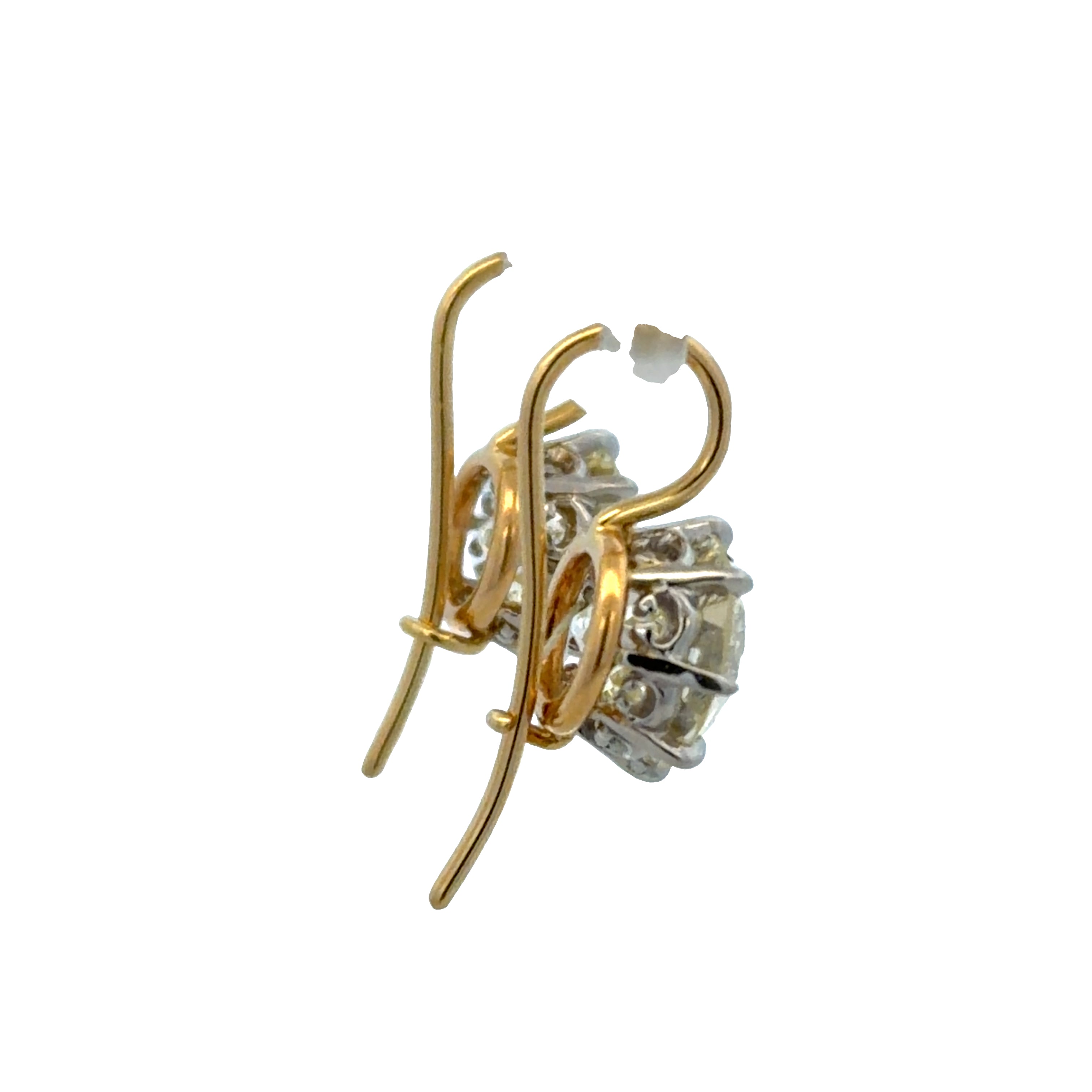 Antique Edwardian 18k Yellow Gold & Platinum 4.98 CT Old European Cut Diamond Earrings – Circa 1910s