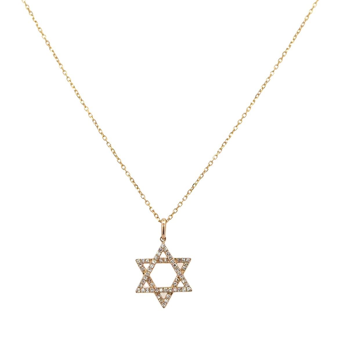 Diamond Star of David Pendant in Yellow Gold