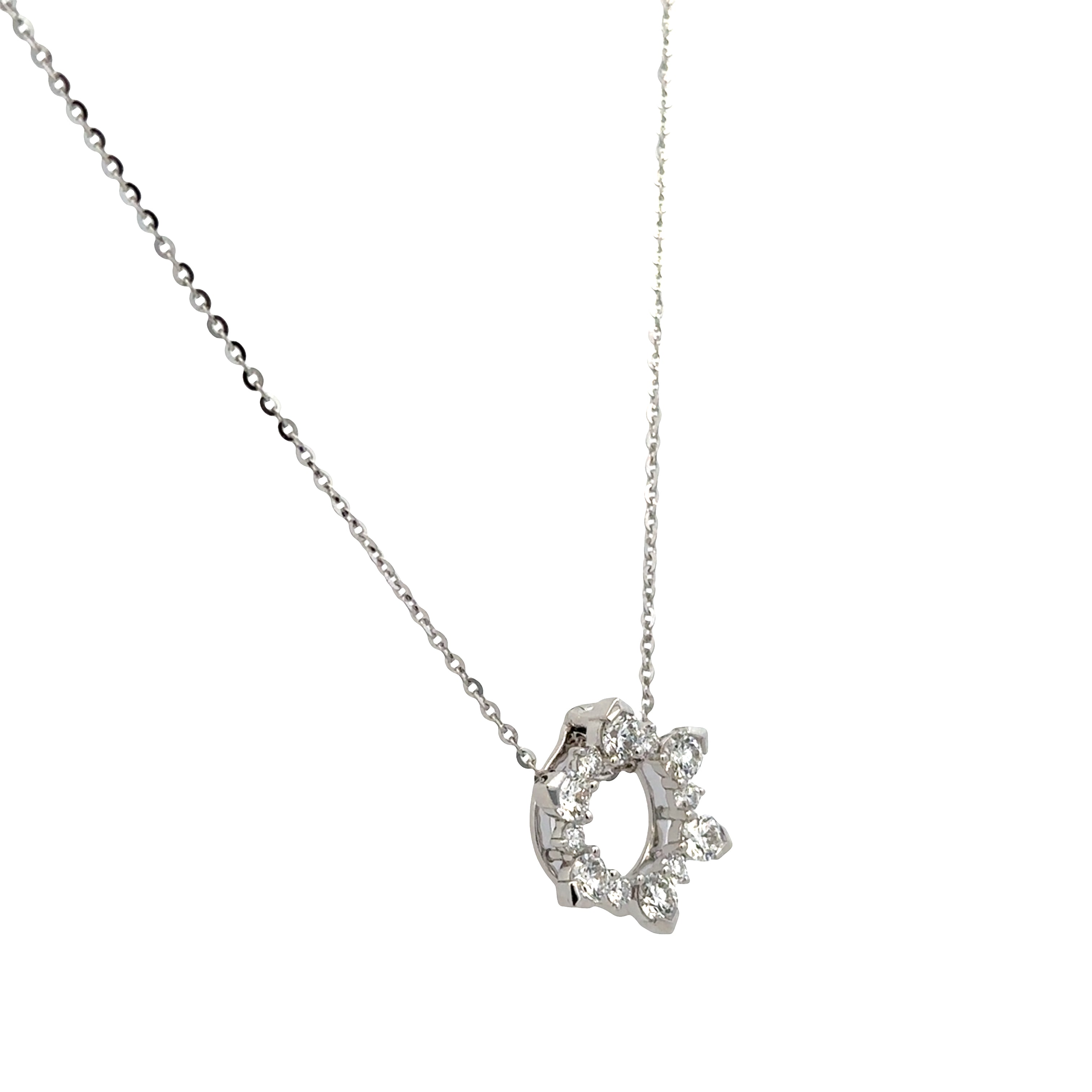 Hearts On Fire 18k White Gold Diamond Star Pendant Necklace – Adjustable 18"