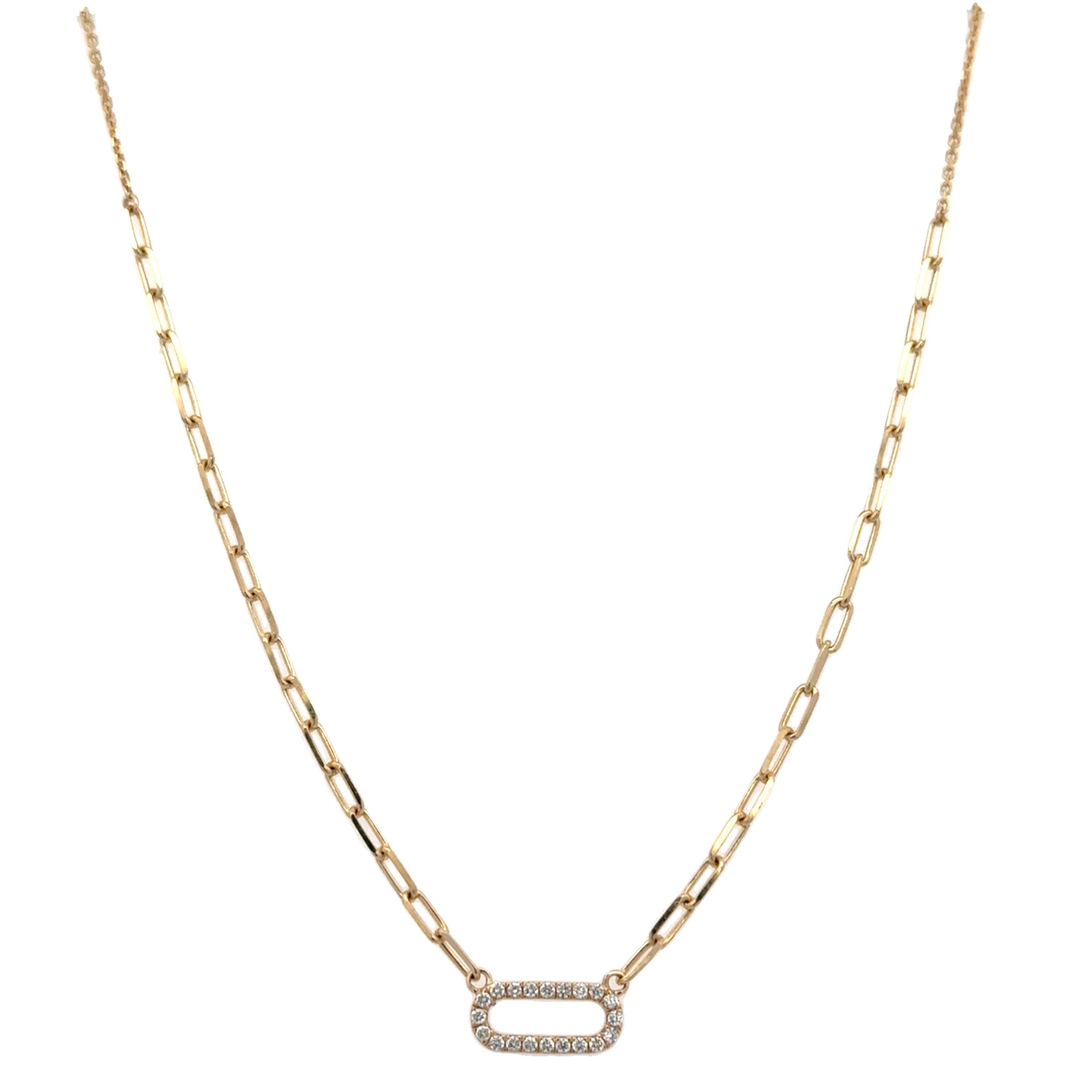 Openwork Diamond Necklace in 14k Gold