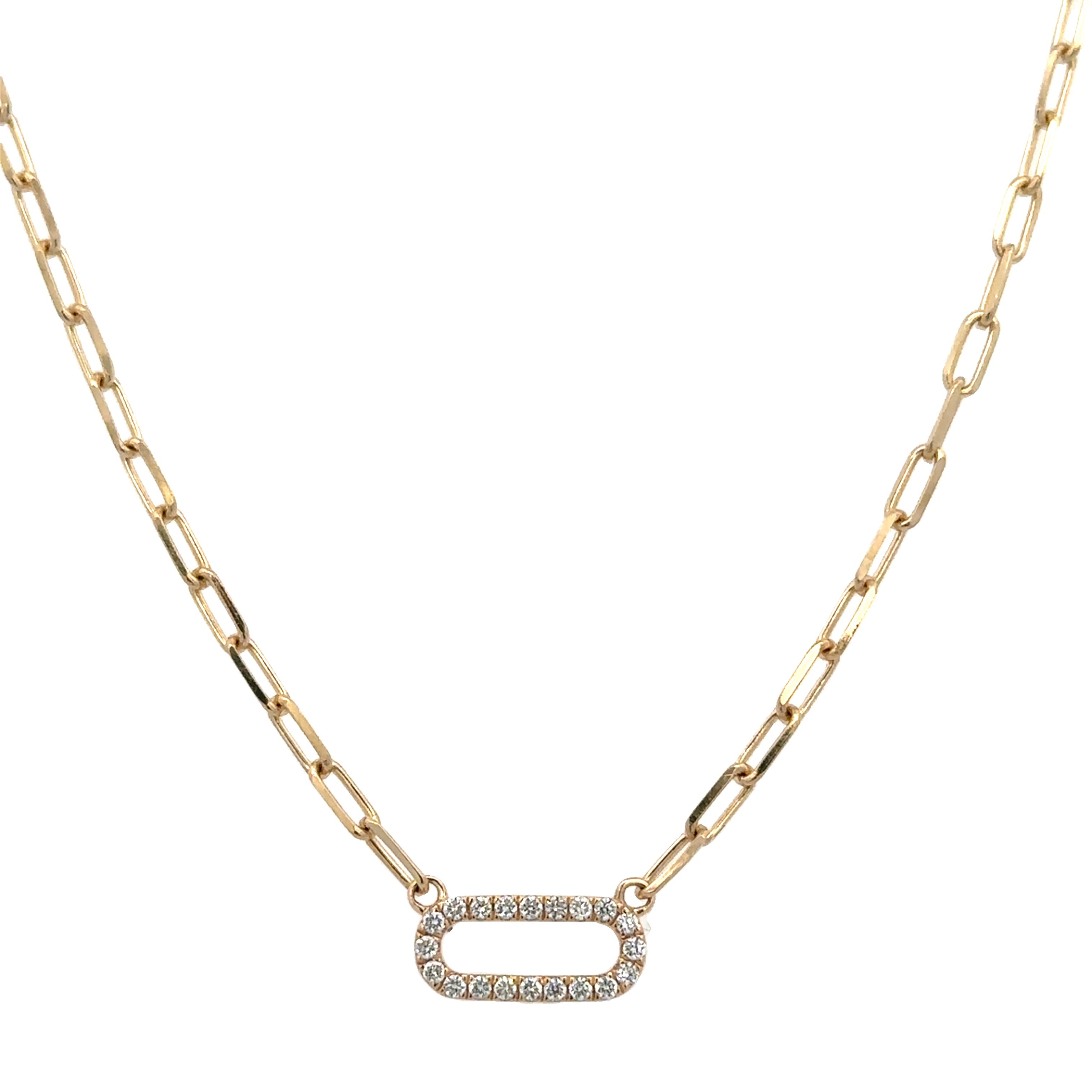 Openwork Diamond Necklace in 14k Gold