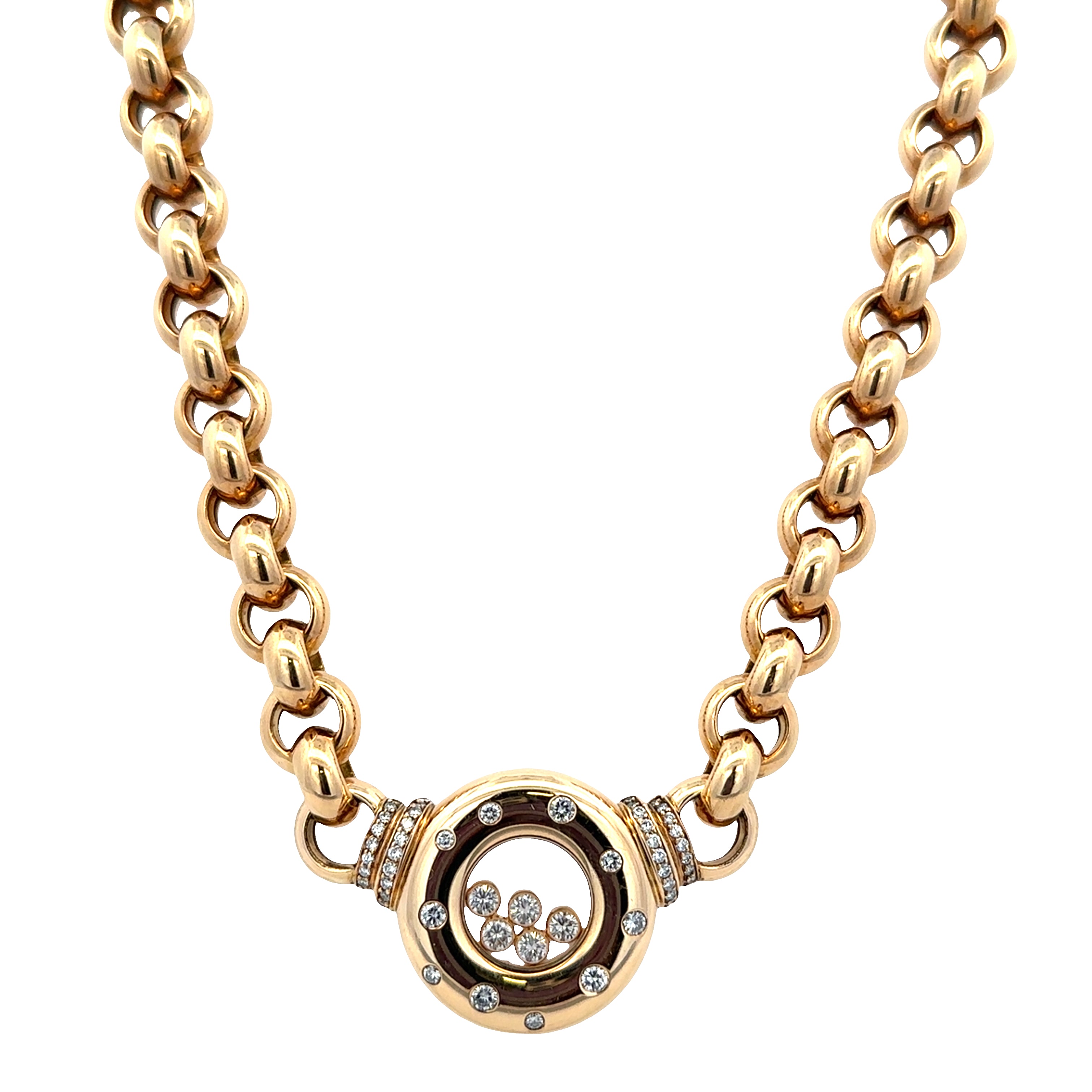 Estate Chopard 18k Yellow Gold “Happy Diamonds” Necklace – 16"