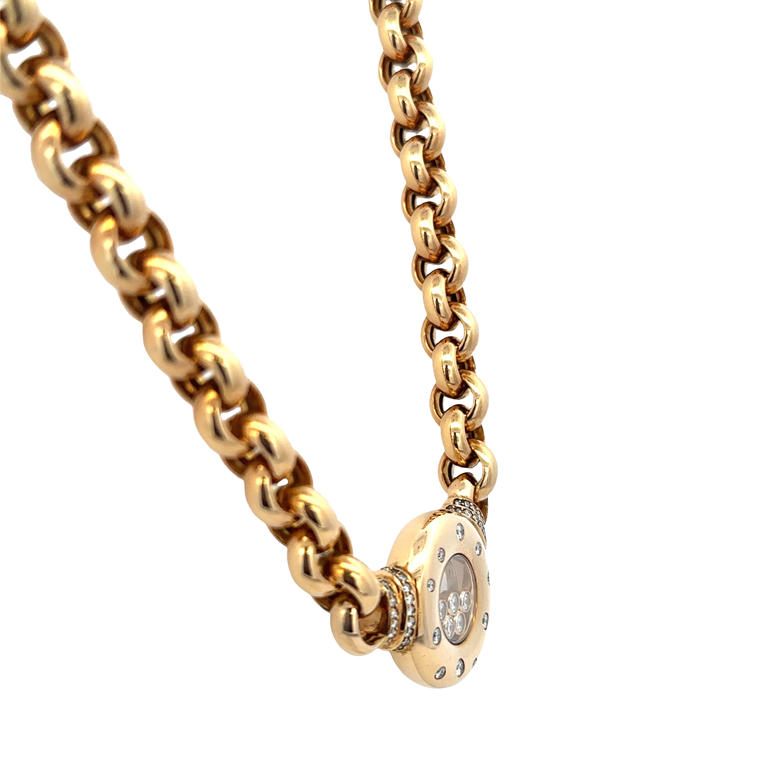 Estate Chopard 18k Yellow Gold “Happy Diamonds” Necklace – 16"