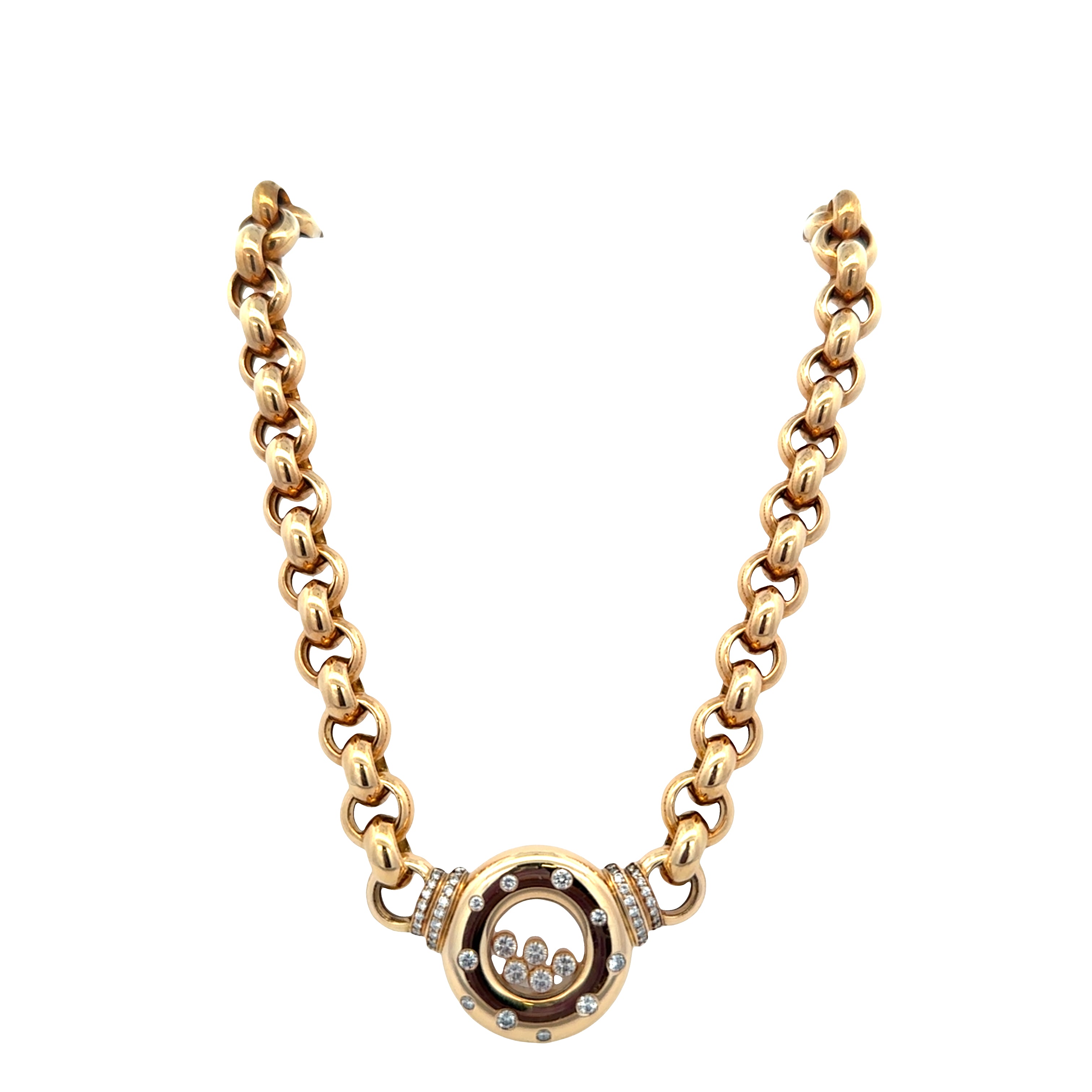 Estate Chopard 18k Yellow Gold “Happy Diamonds” Necklace – 16"