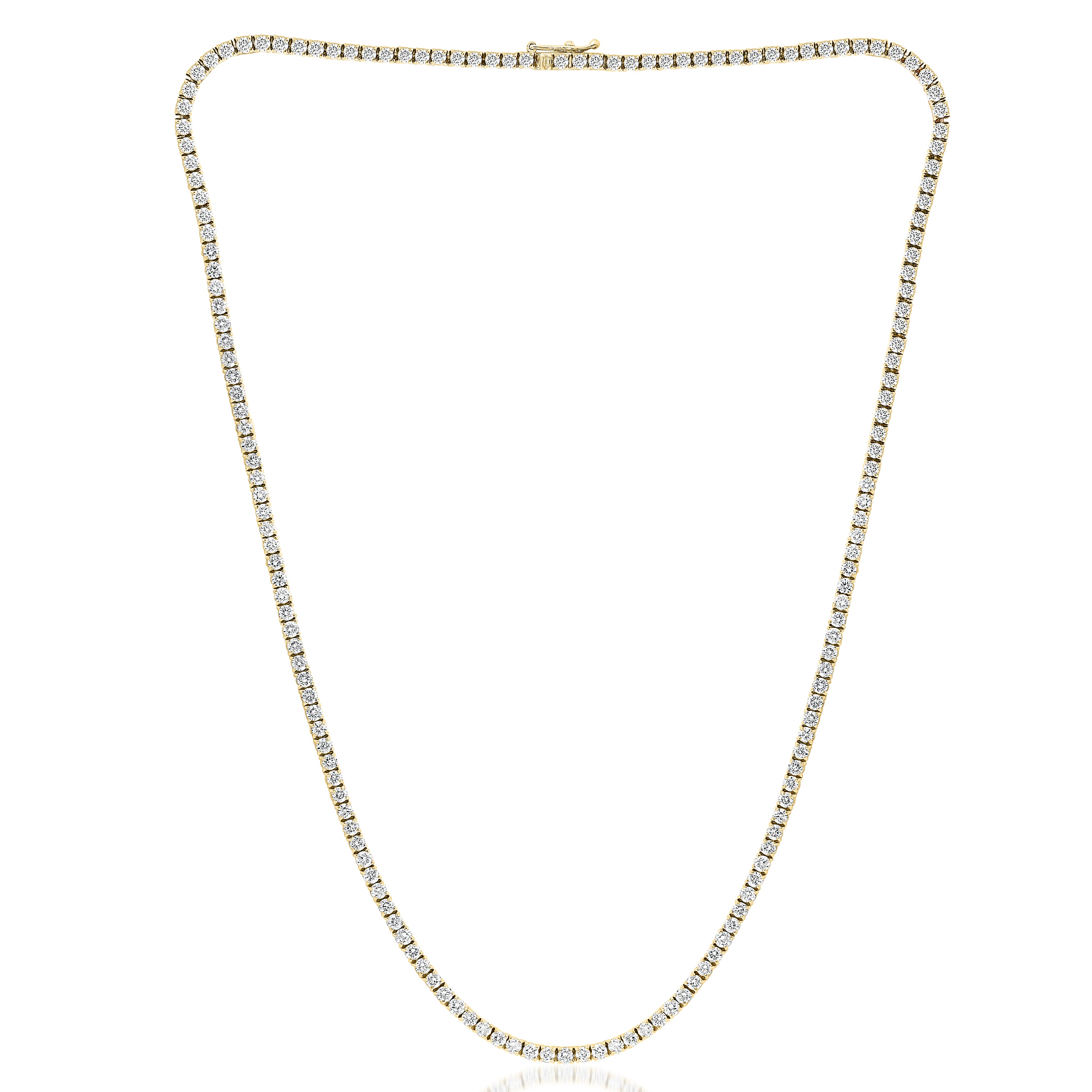 14k Yellow Gold Diamond Riviera Necklace – 17"