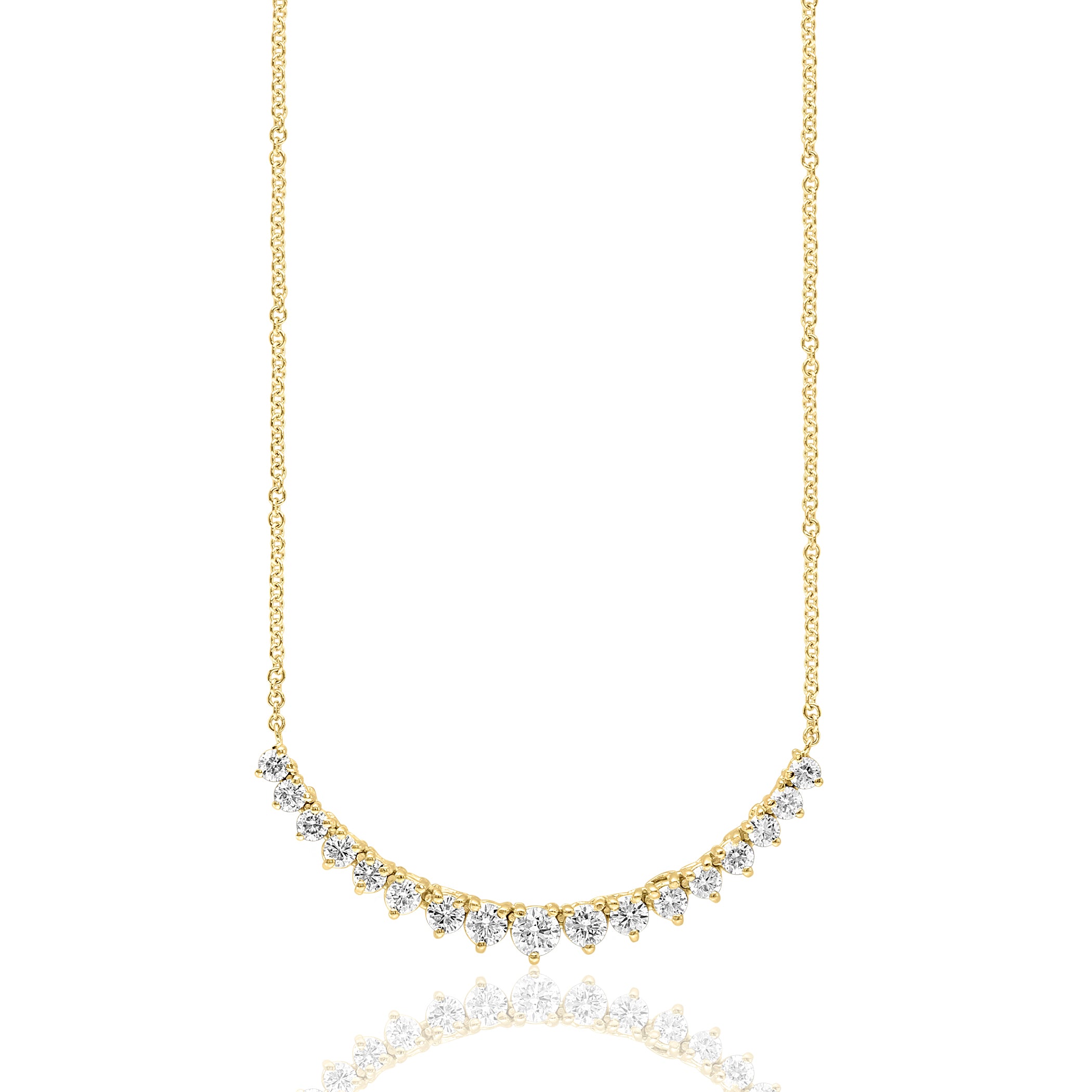 14k Yellow Gold Graduated Diamond Necklace – 18"
