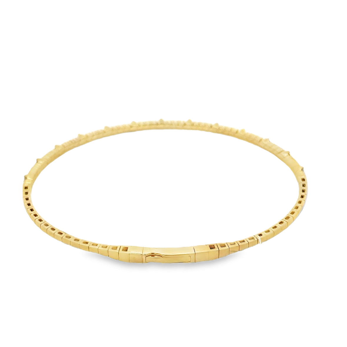 Flexible Diamond Bangle Bracelet in Yellow Gold