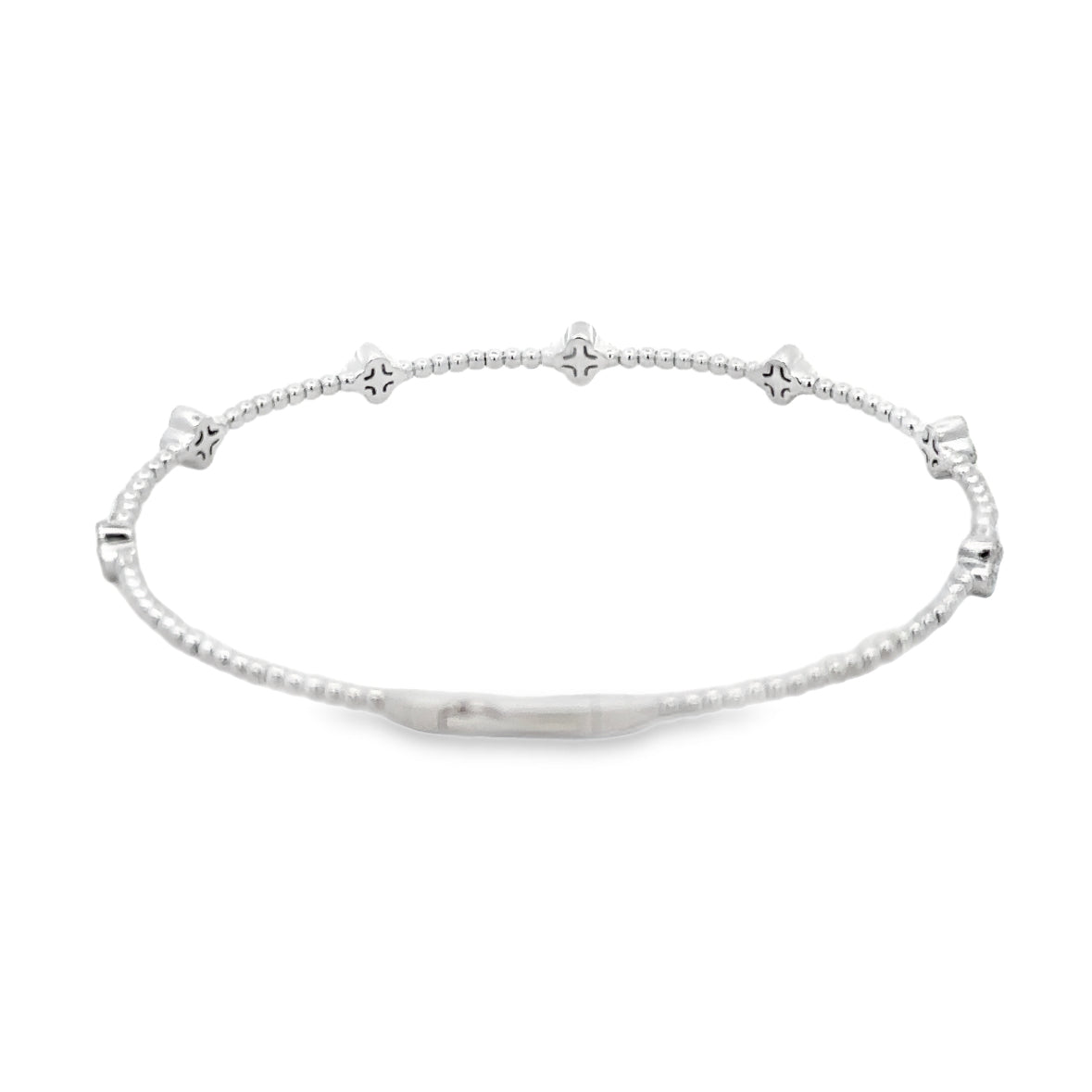 Flexible Diamond Bangle Bracelet in White Gold