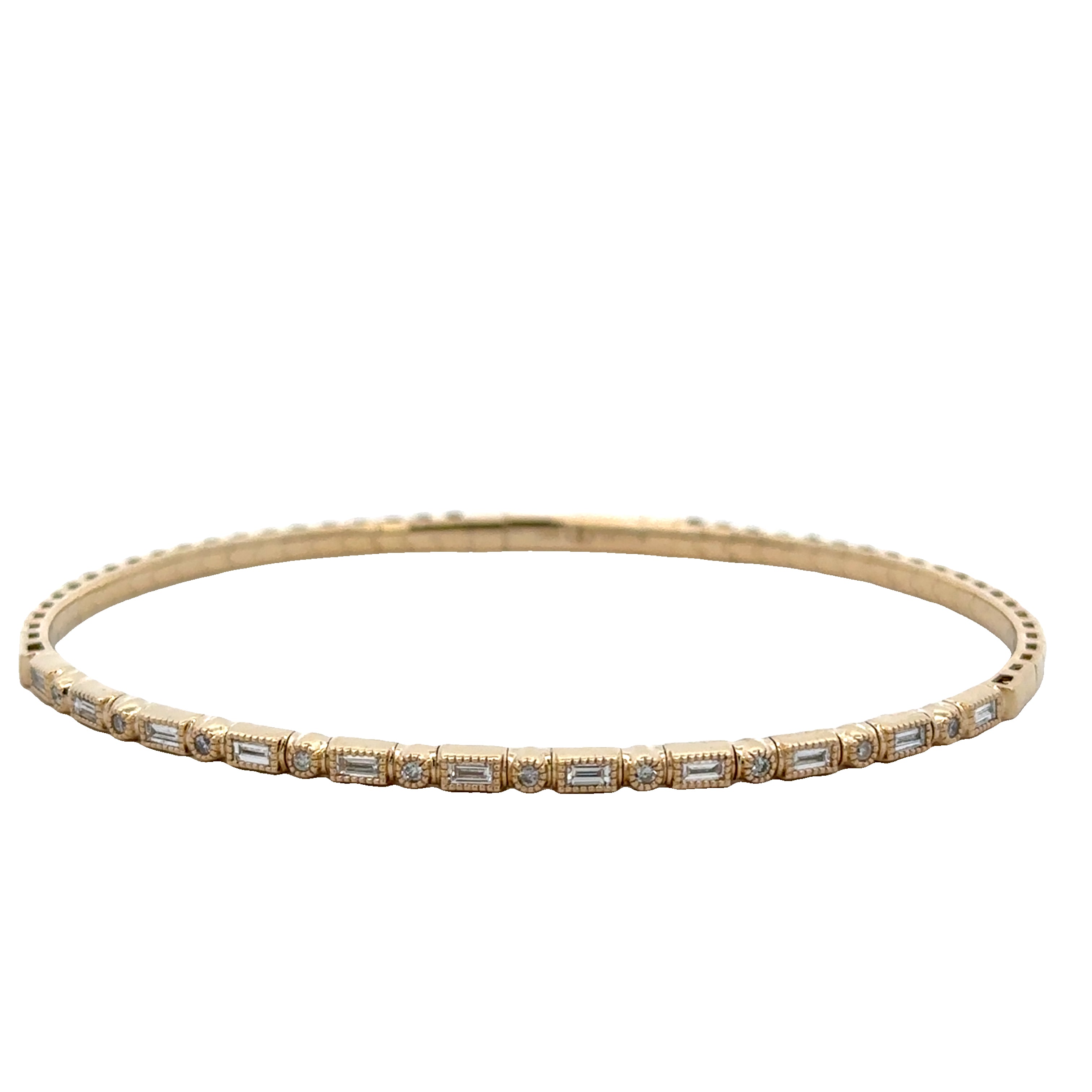 Flexible Diamond Bangle Bracelet in Yellow Gold