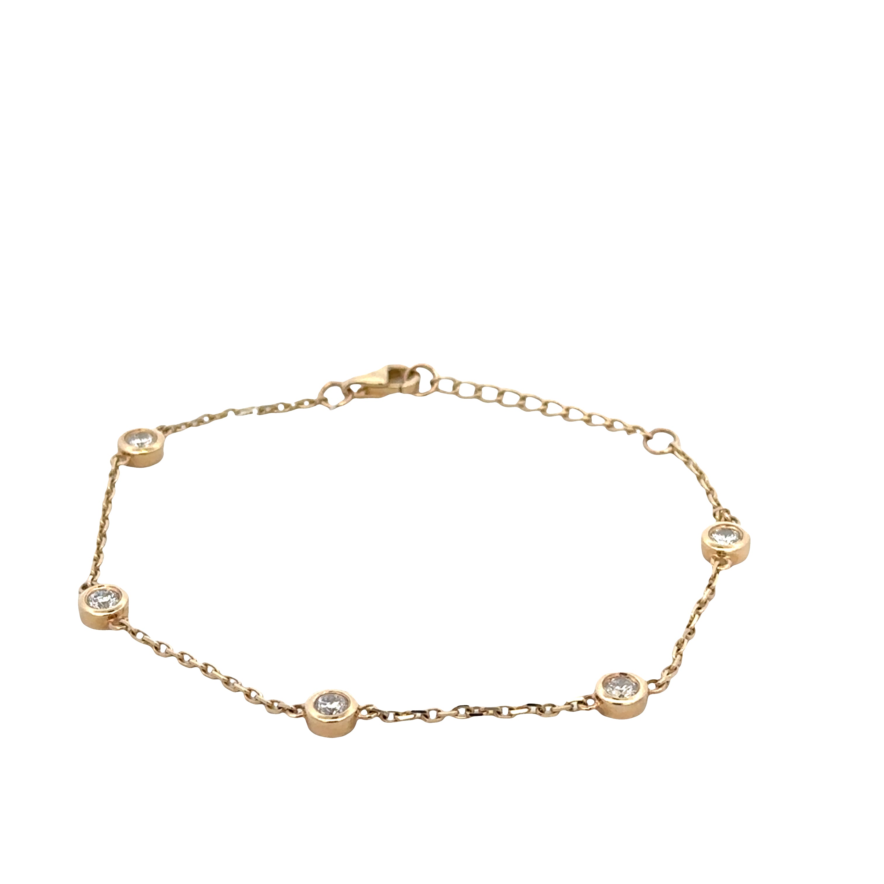 14k Yellow Gold Diamond Station Bracelet – 1/2 CTW