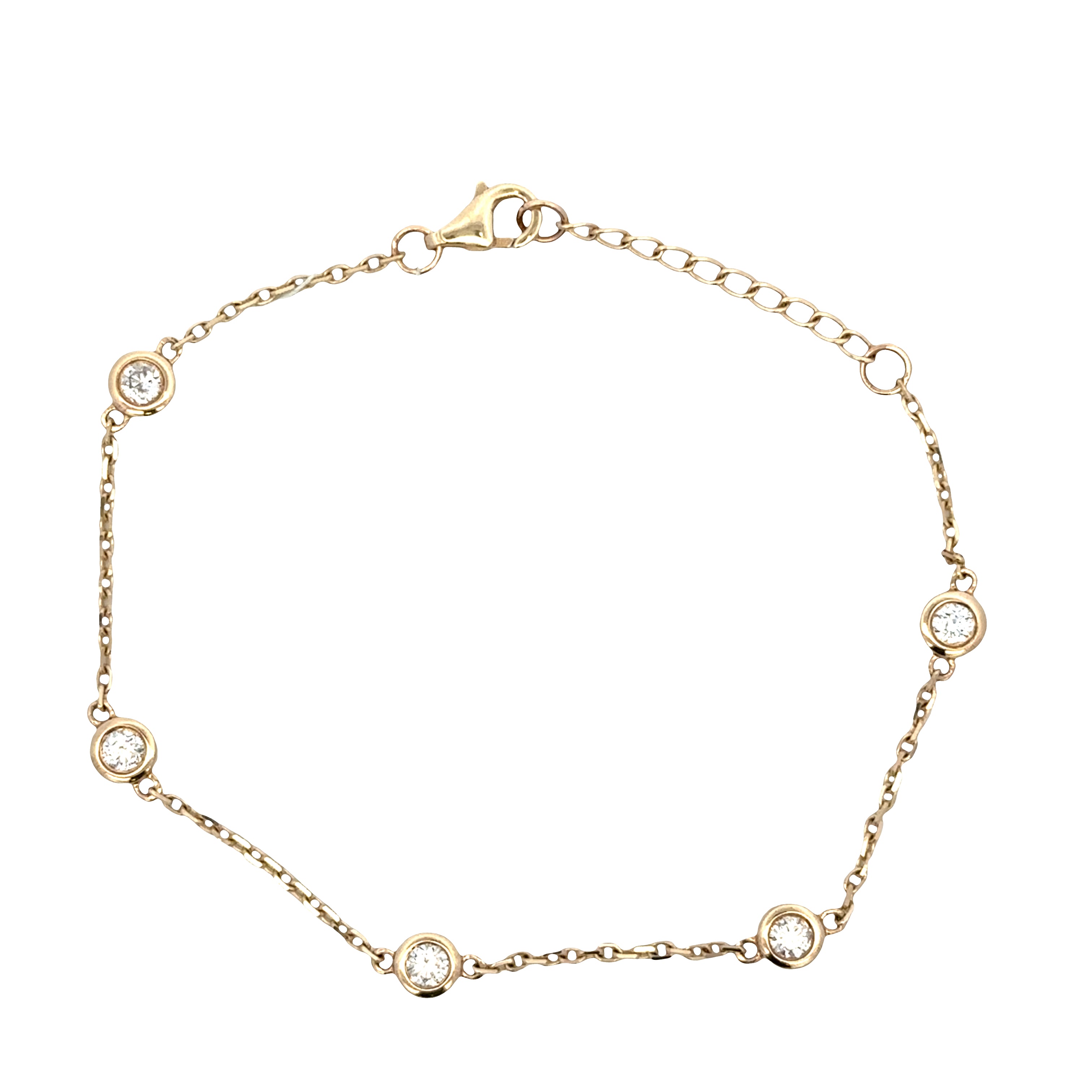 14k Yellow Gold Diamond Station Bracelet – 1/2 CTW