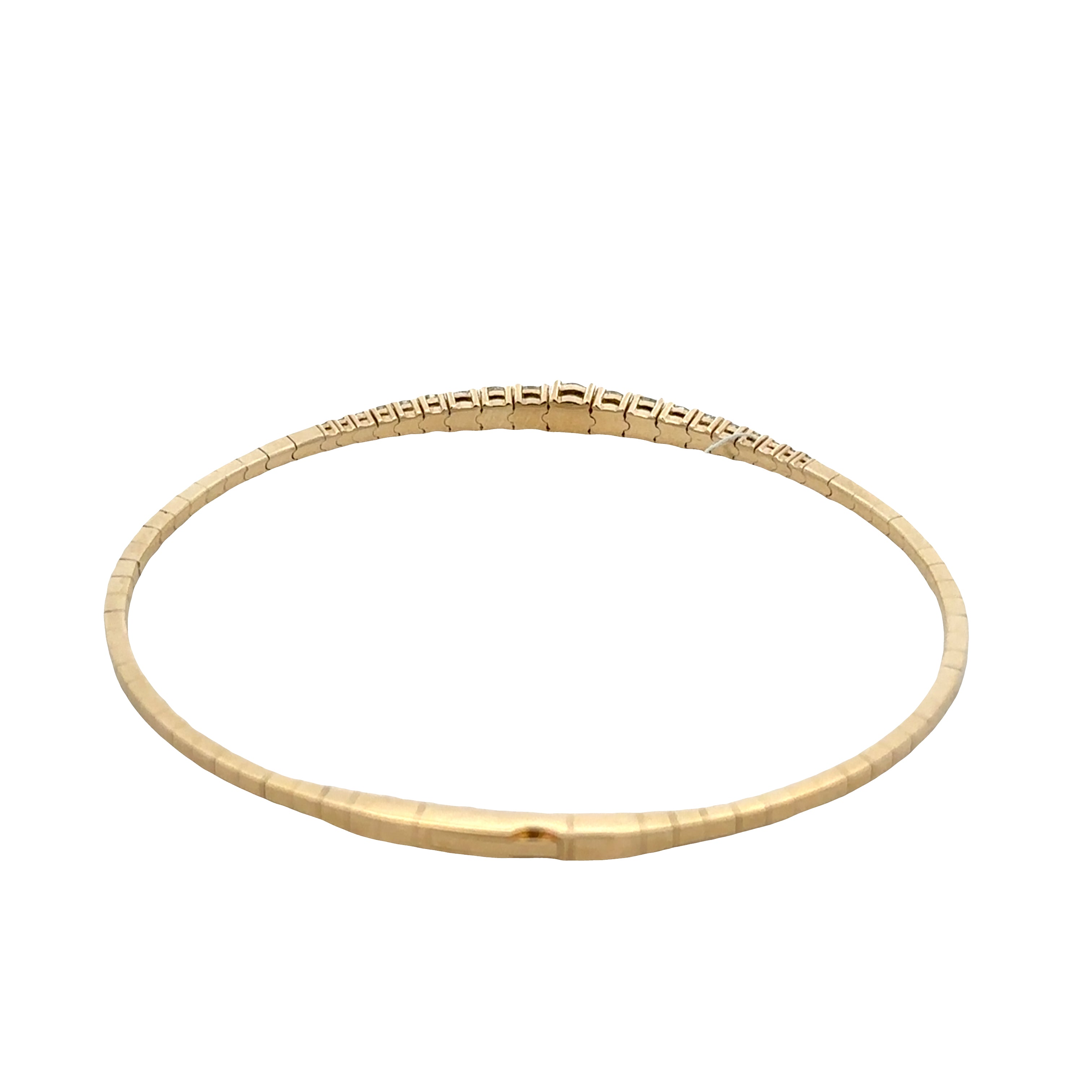 14k Yellow Gold Diamond Flexible Bangle Bracelet