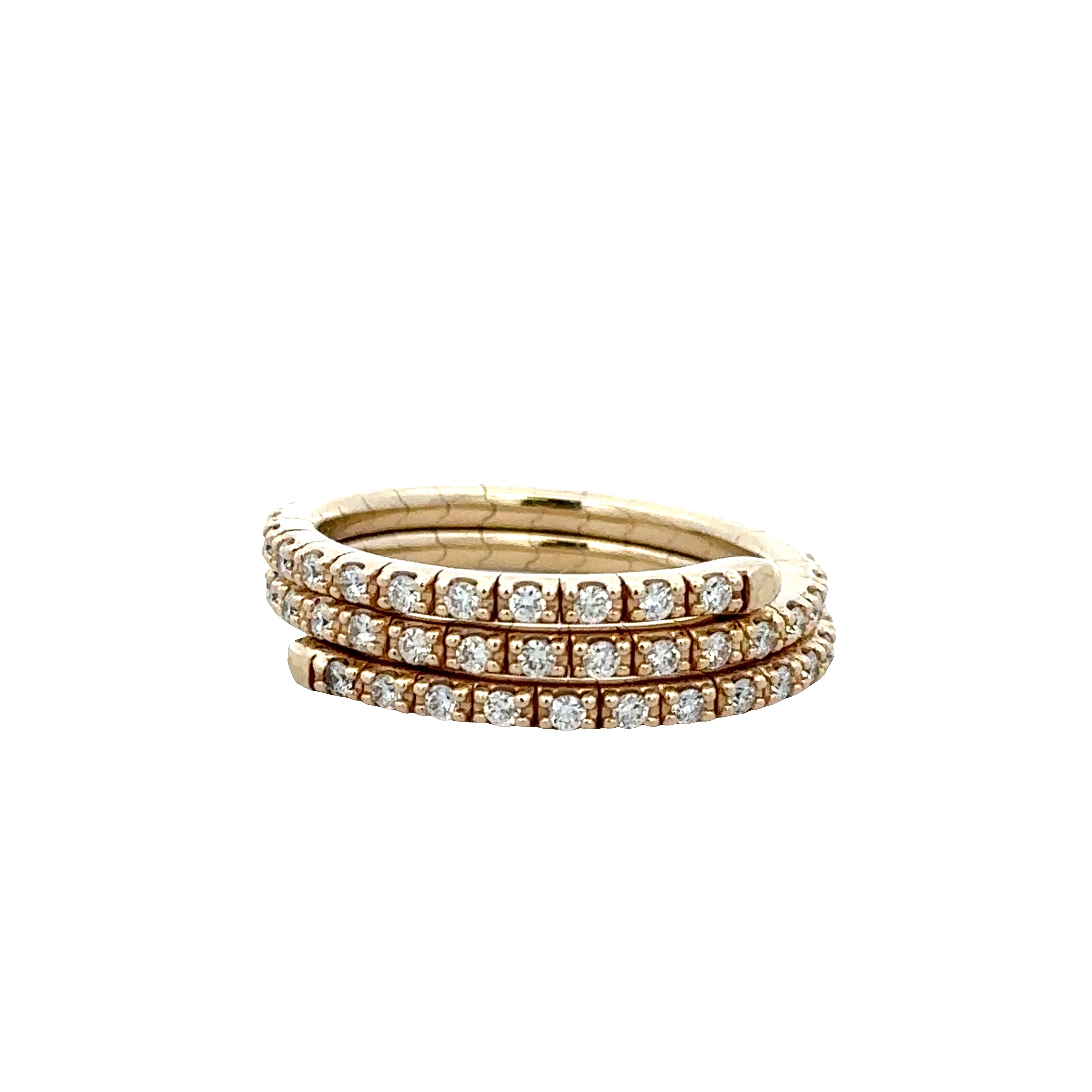 14k Yellow Gold Diamond Snake Ring – Size 6.5