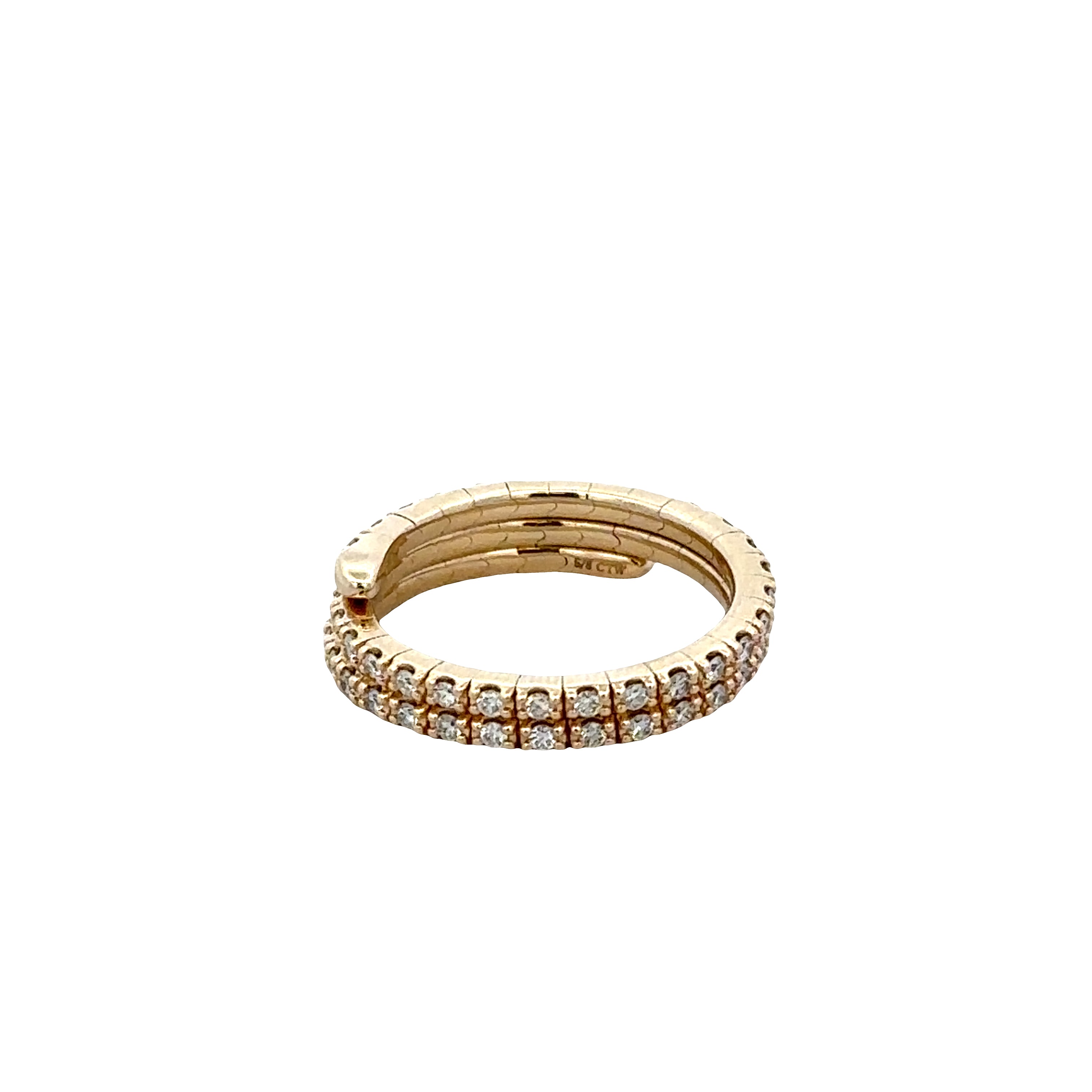 14k Yellow Gold Diamond Snake Ring – Size 6.5