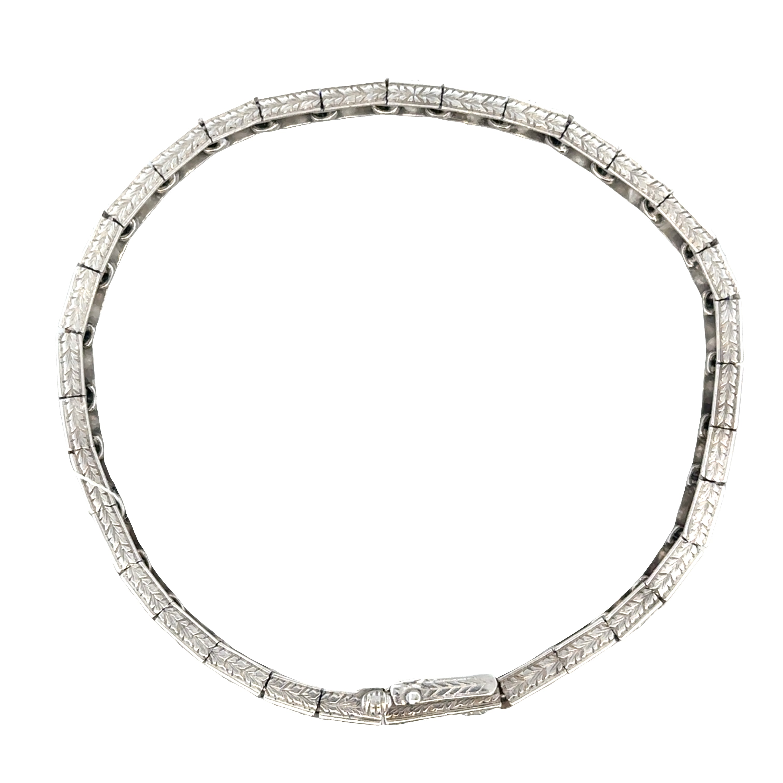 Vintage Art Deco Platinum Diamond Bracelet – 7.25", Circa 1920s–1930s