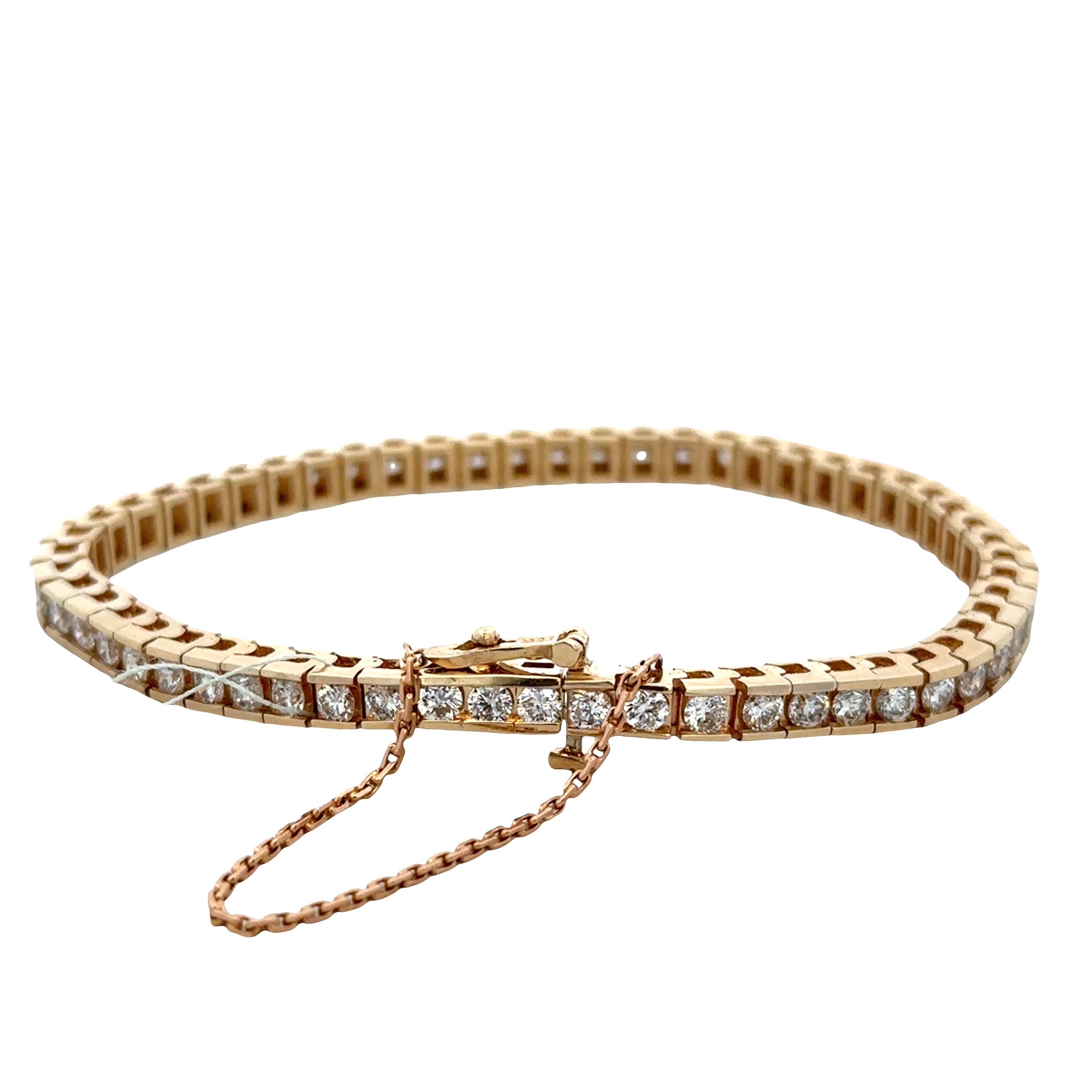14k Yellow Gold Diamond Line Bracelet – 7"