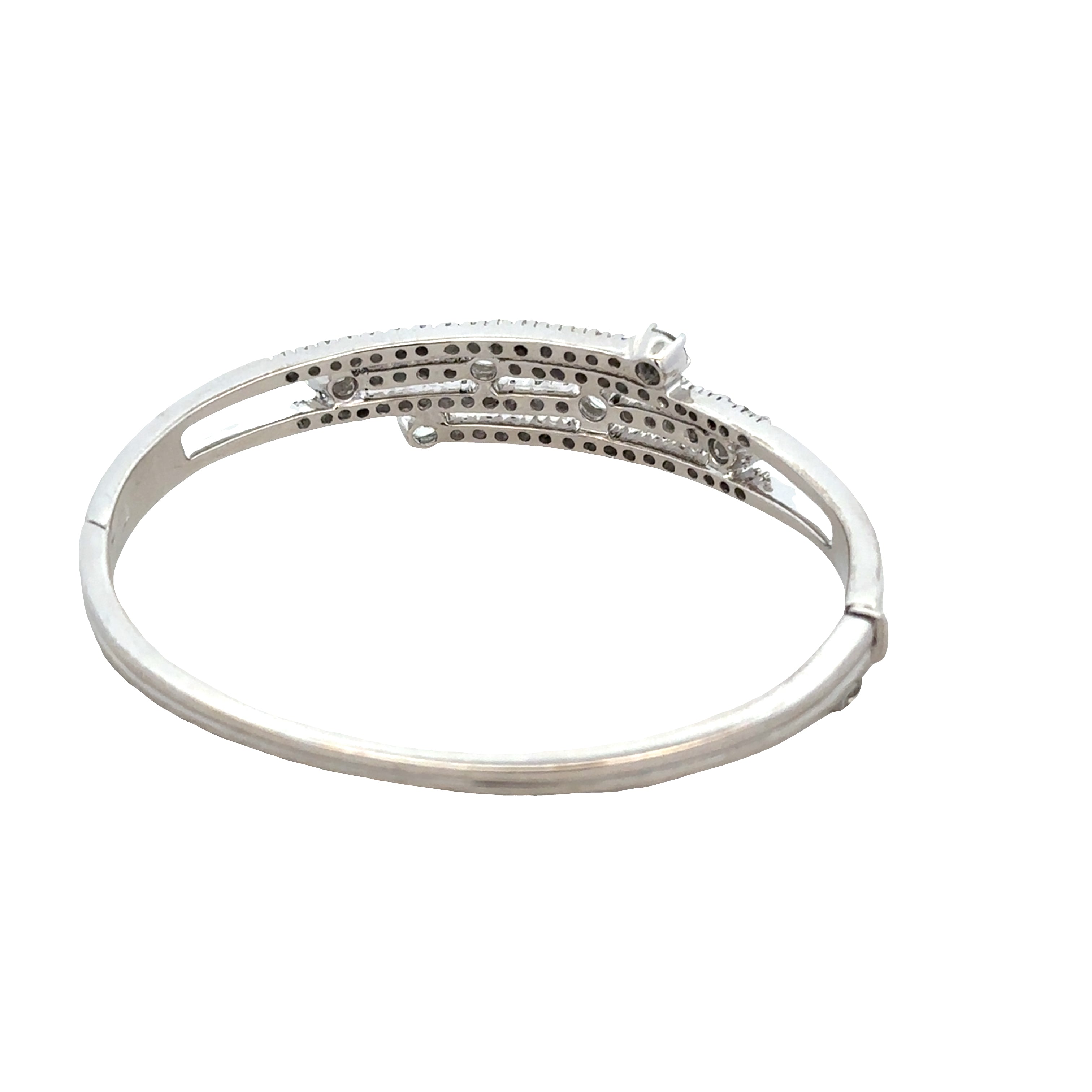 18k White Gold Diamond Fireworks Bangle Bracelet