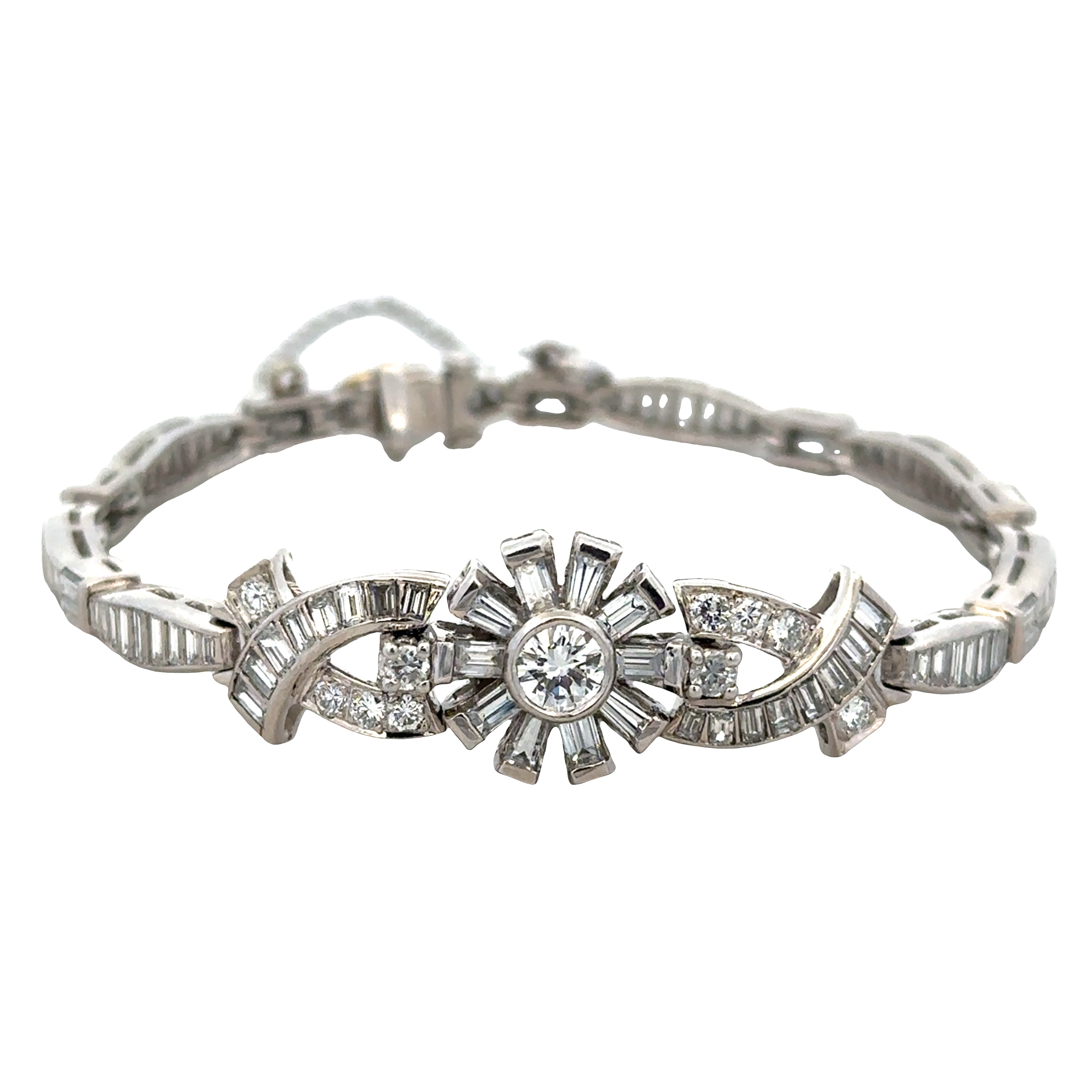Vintage Platinum Diamond Bracelet – 6.75 Inches