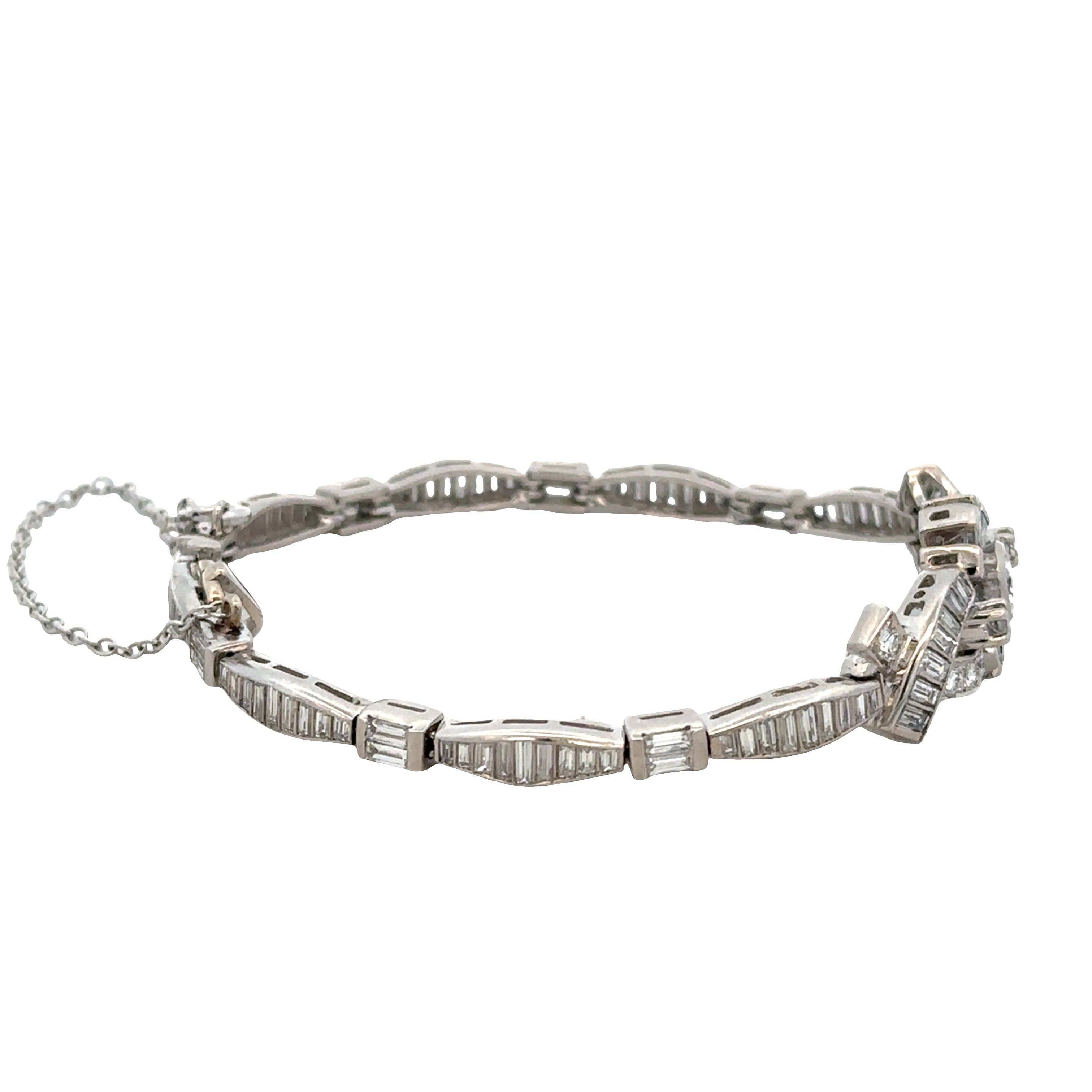 Vintage Platinum Diamond Bracelet – 6.75 Inches