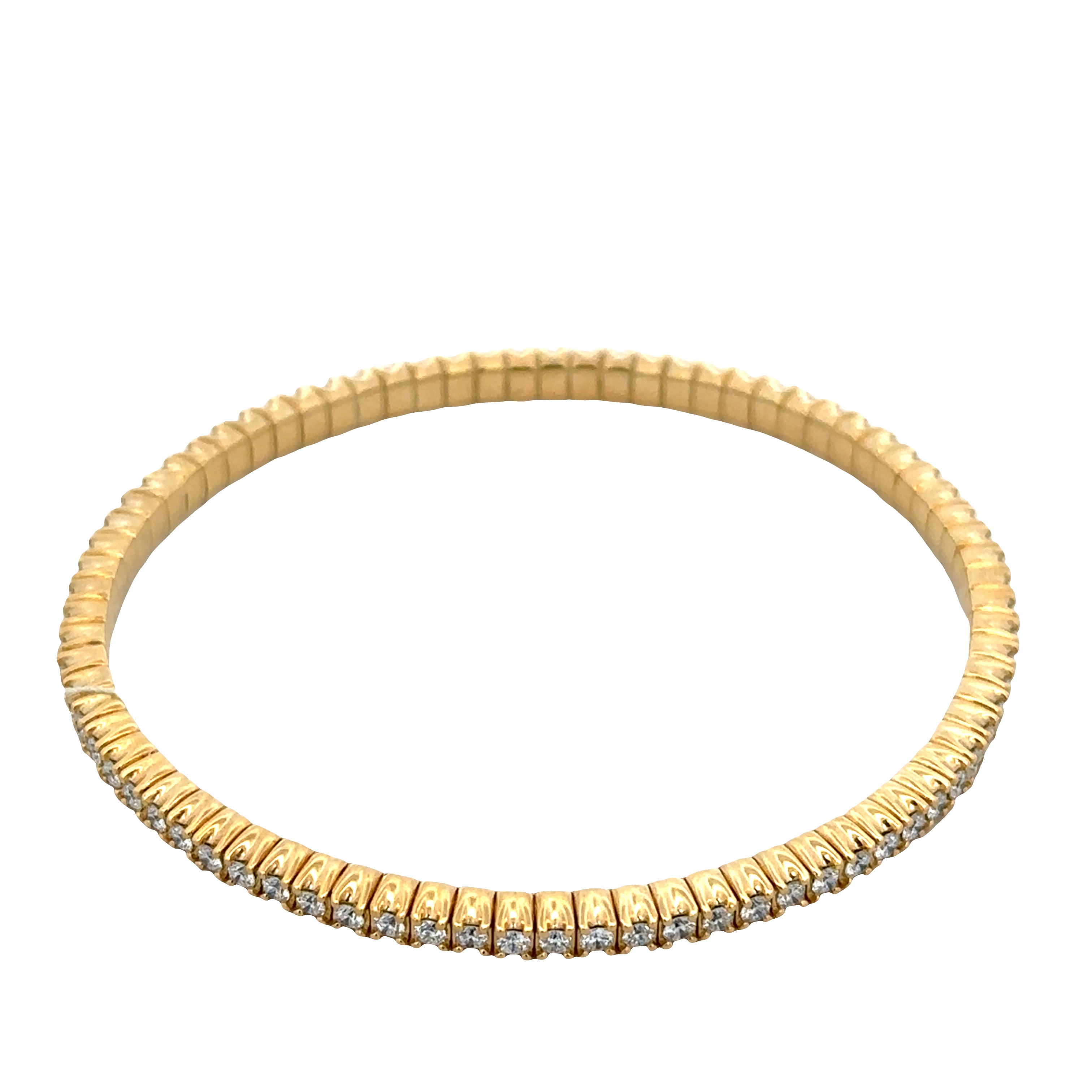 18k Yellow Gold Diamond Flexible Bracelet