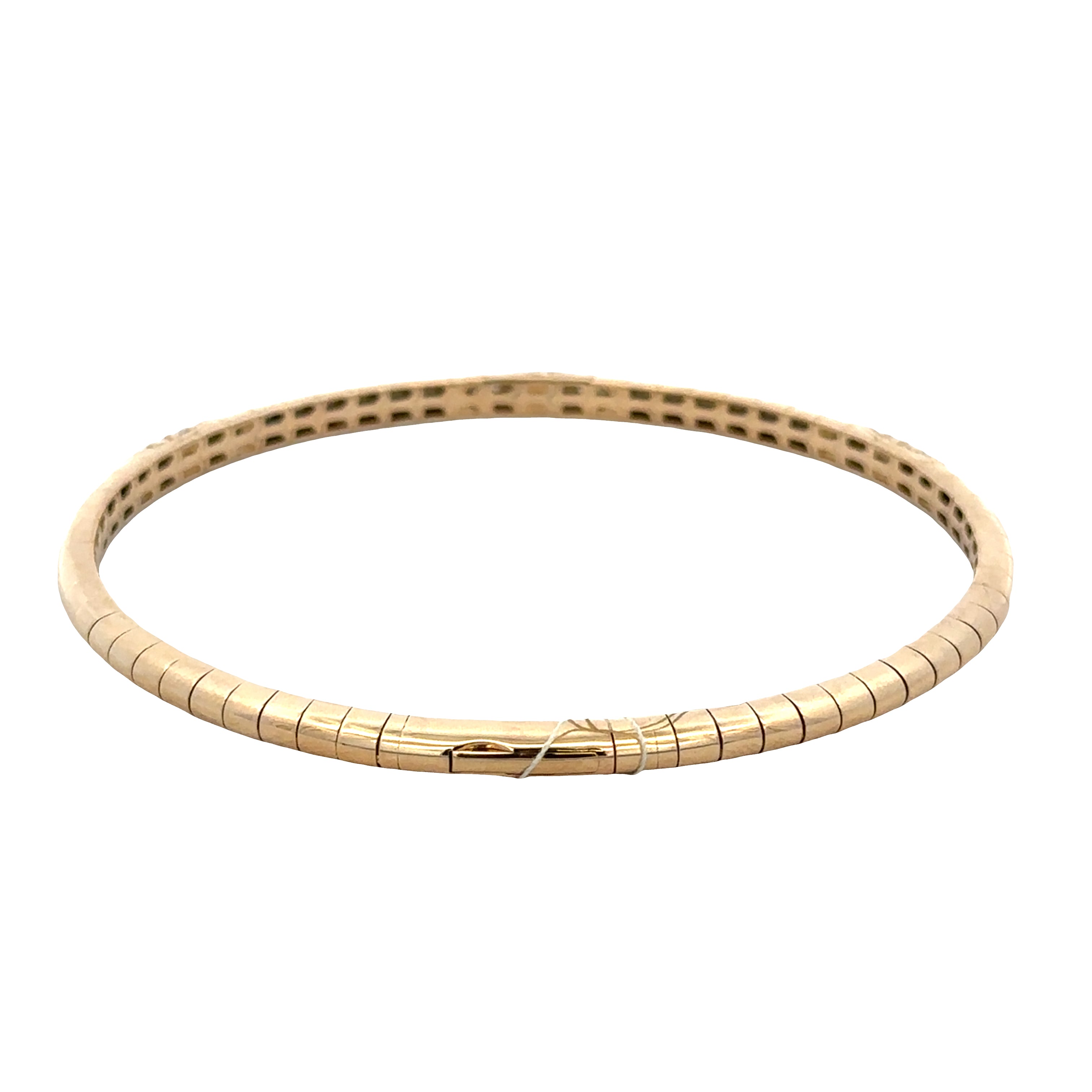 14k Yellow Gold Diamond Flexible Scale Bangle Bracelet – 6.75" Wrist