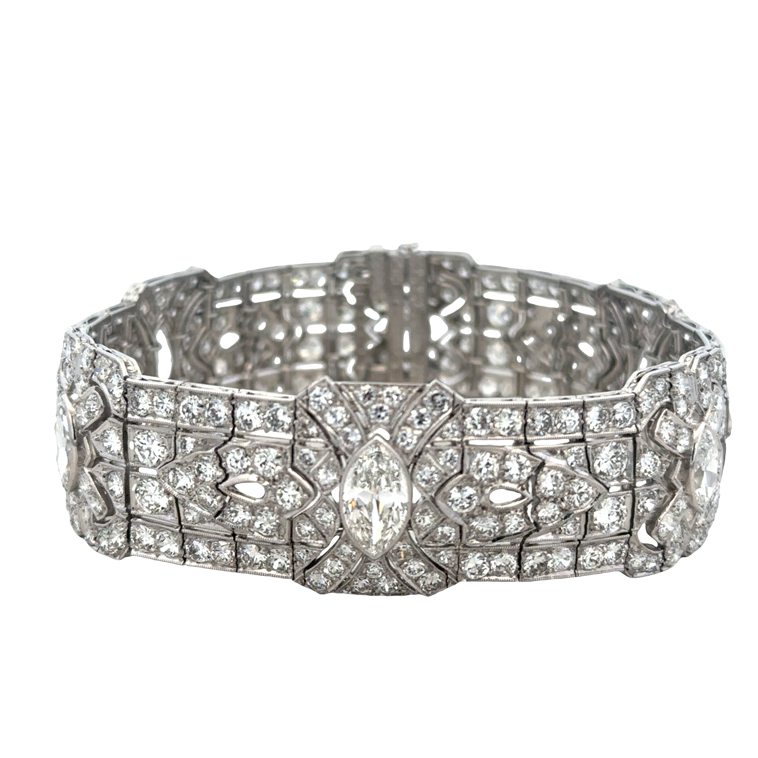 Antique Art Deco Platinum Katz & Ogush Diamond Bracelet – Circa 1920s