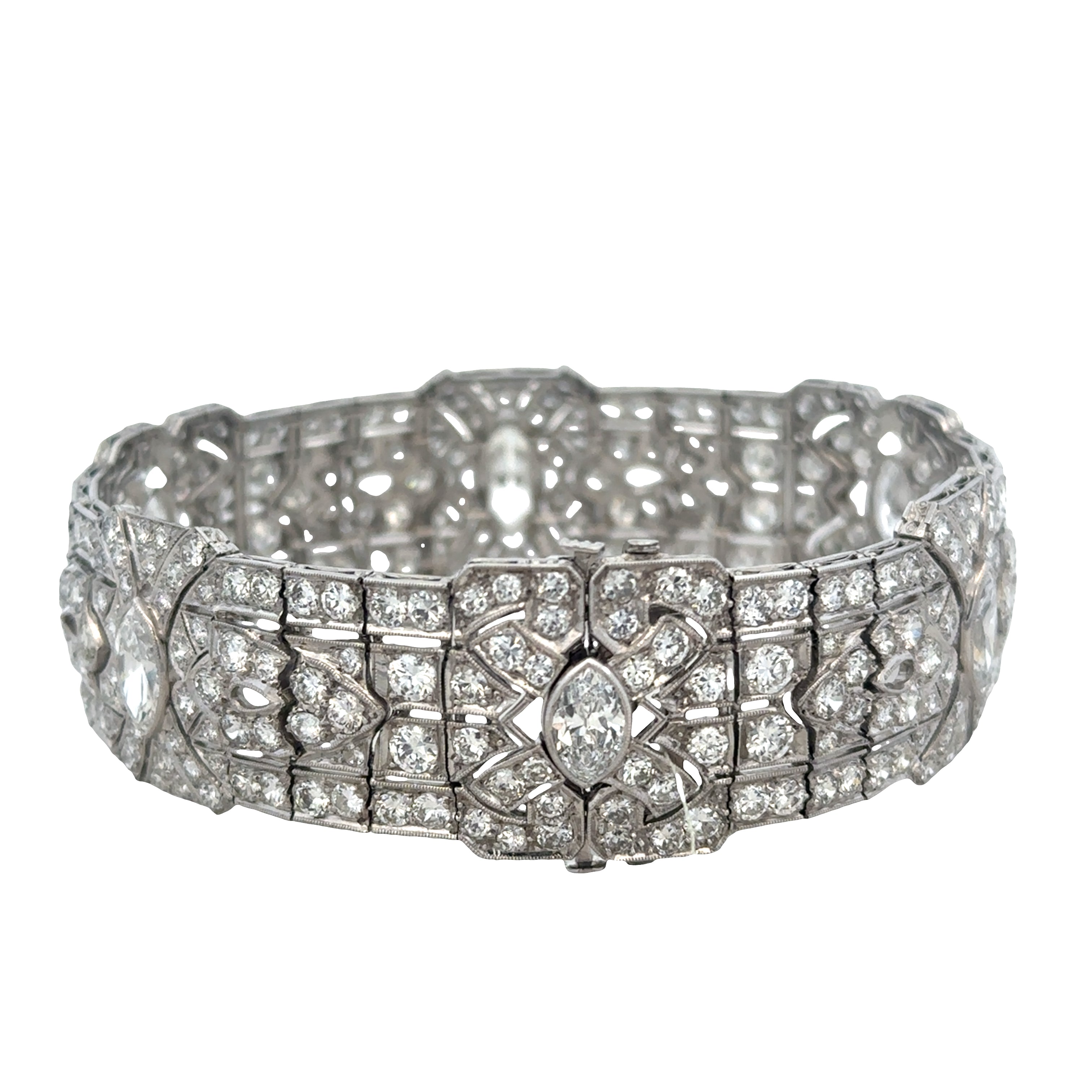 Antique Art Deco Platinum Katz & Ogush Diamond Bracelet – Circa 1920s
