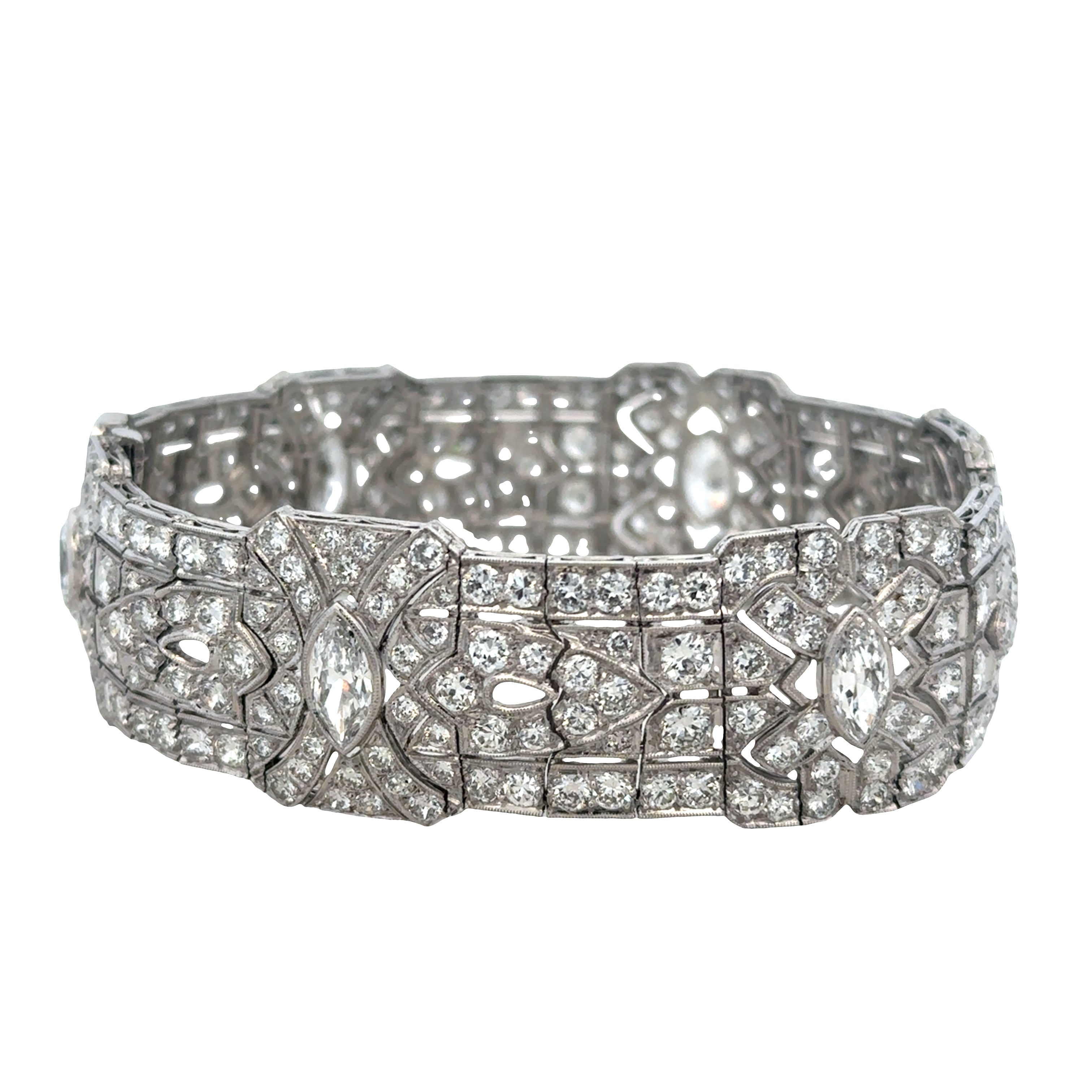 Antique Art Deco Platinum Katz & Ogush Diamond Bracelet – Circa 1920s