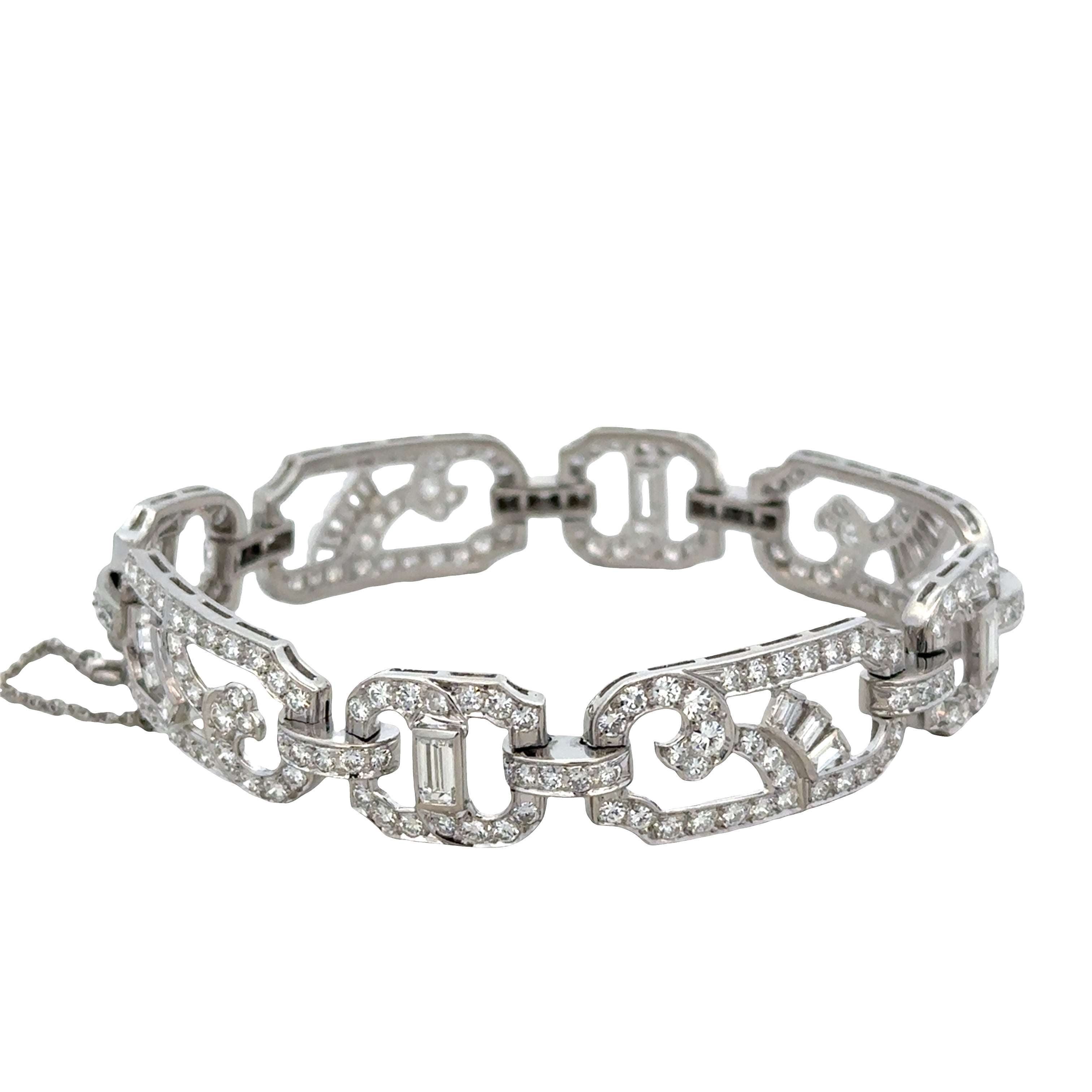 Vintage Art Deco Platinum Diamond Bracelet – 7", Circa 1930s